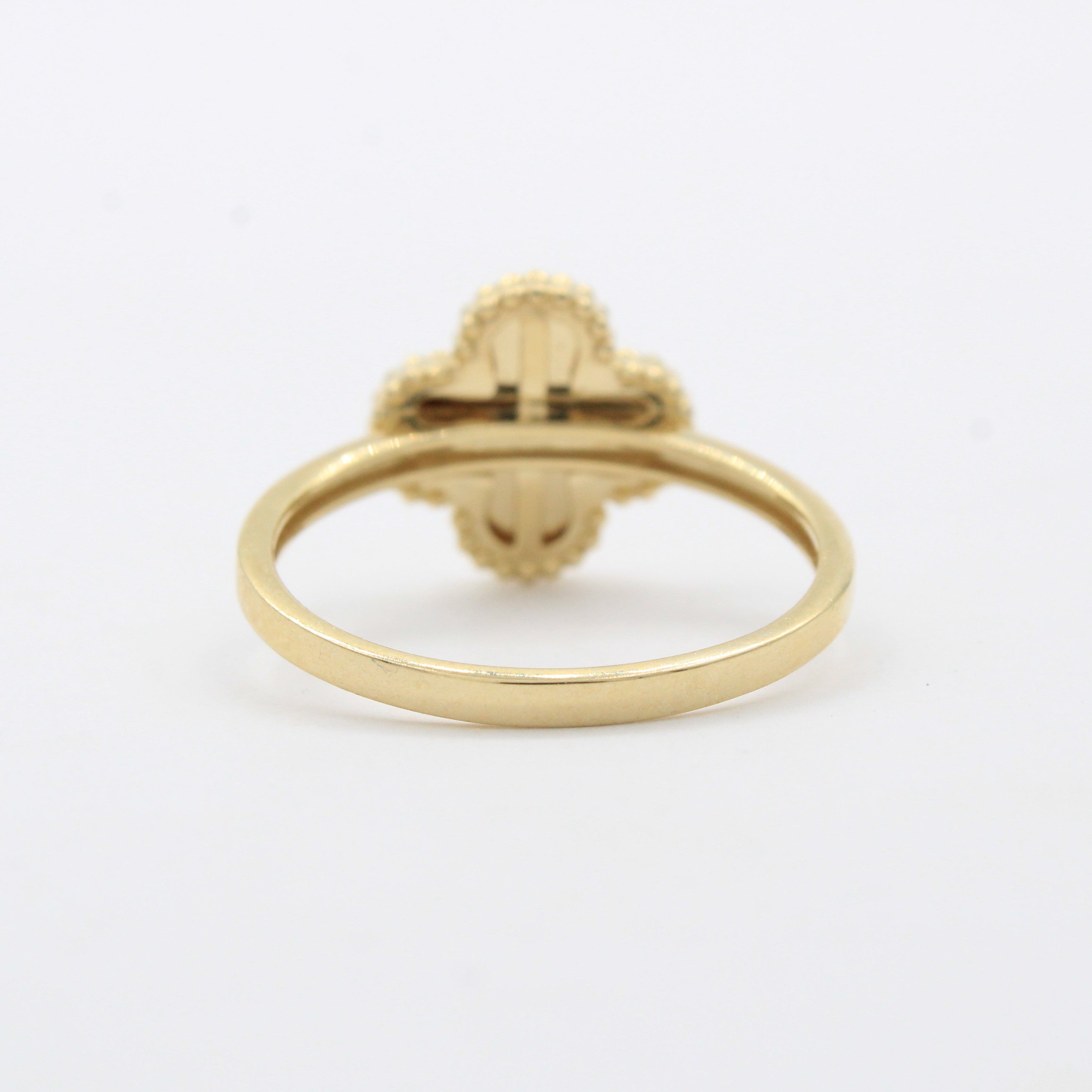 Anillo de Oro 14k con Trébol Diamantado mod. 10455