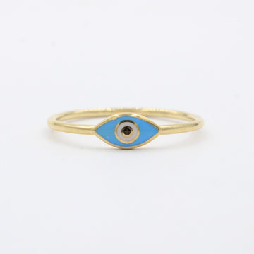 Anillo de Oro 14k Ojo Turco Azul mod. 10456
