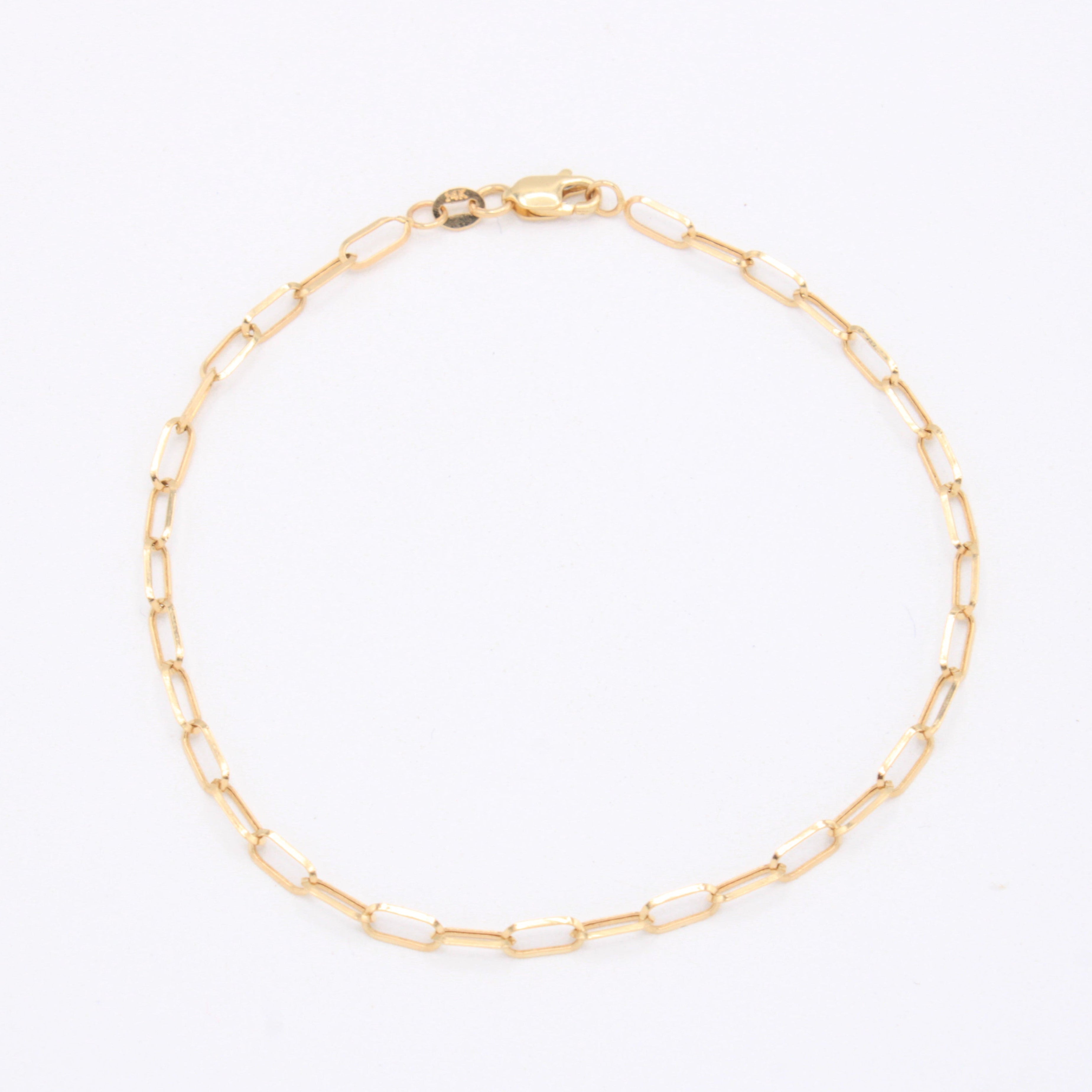 Pulsera de Oro 14k Paperclip Mediana mod. 10977