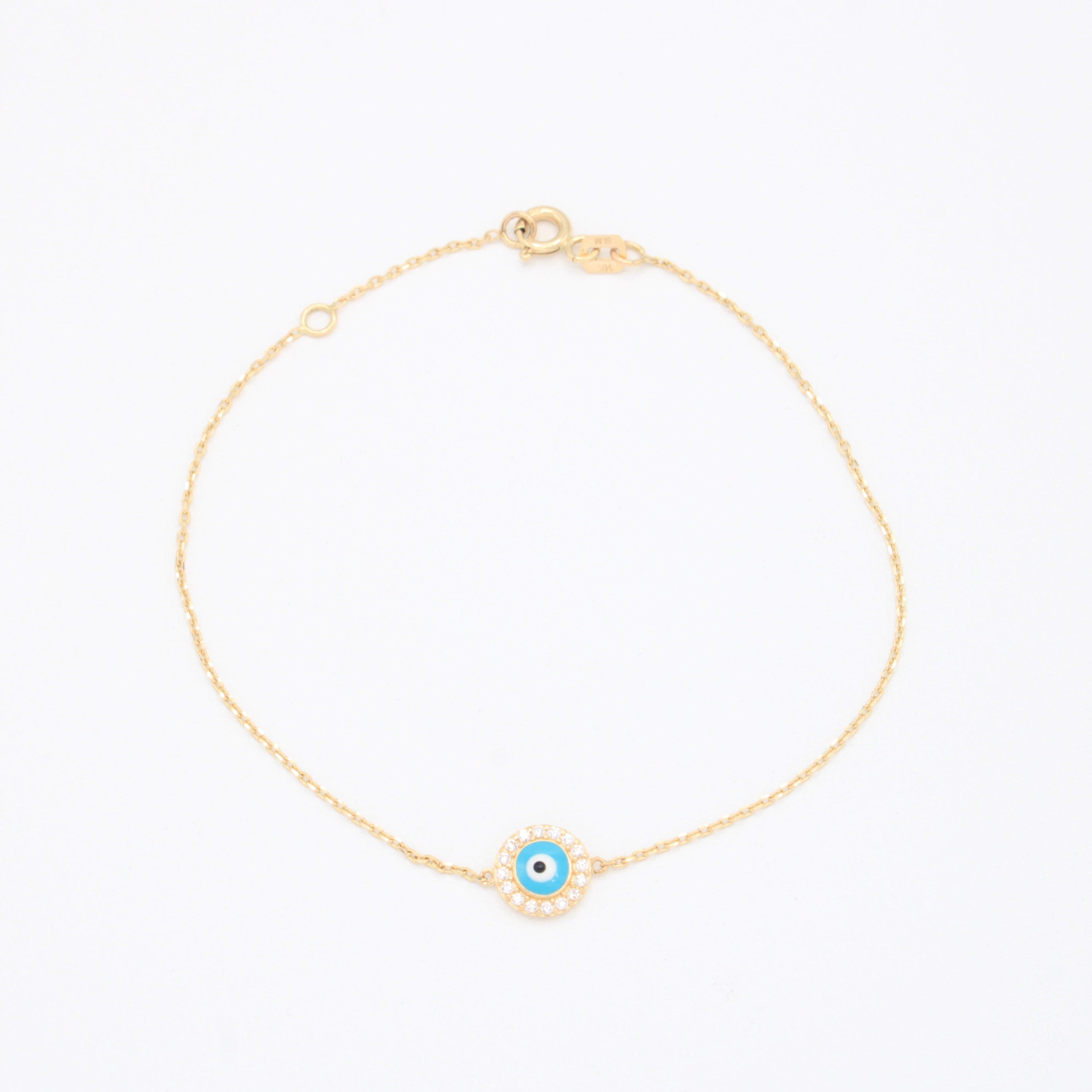 Pulsera de Oro 14k Ojo Turco con Incrustación de Zirconias mod. 10945