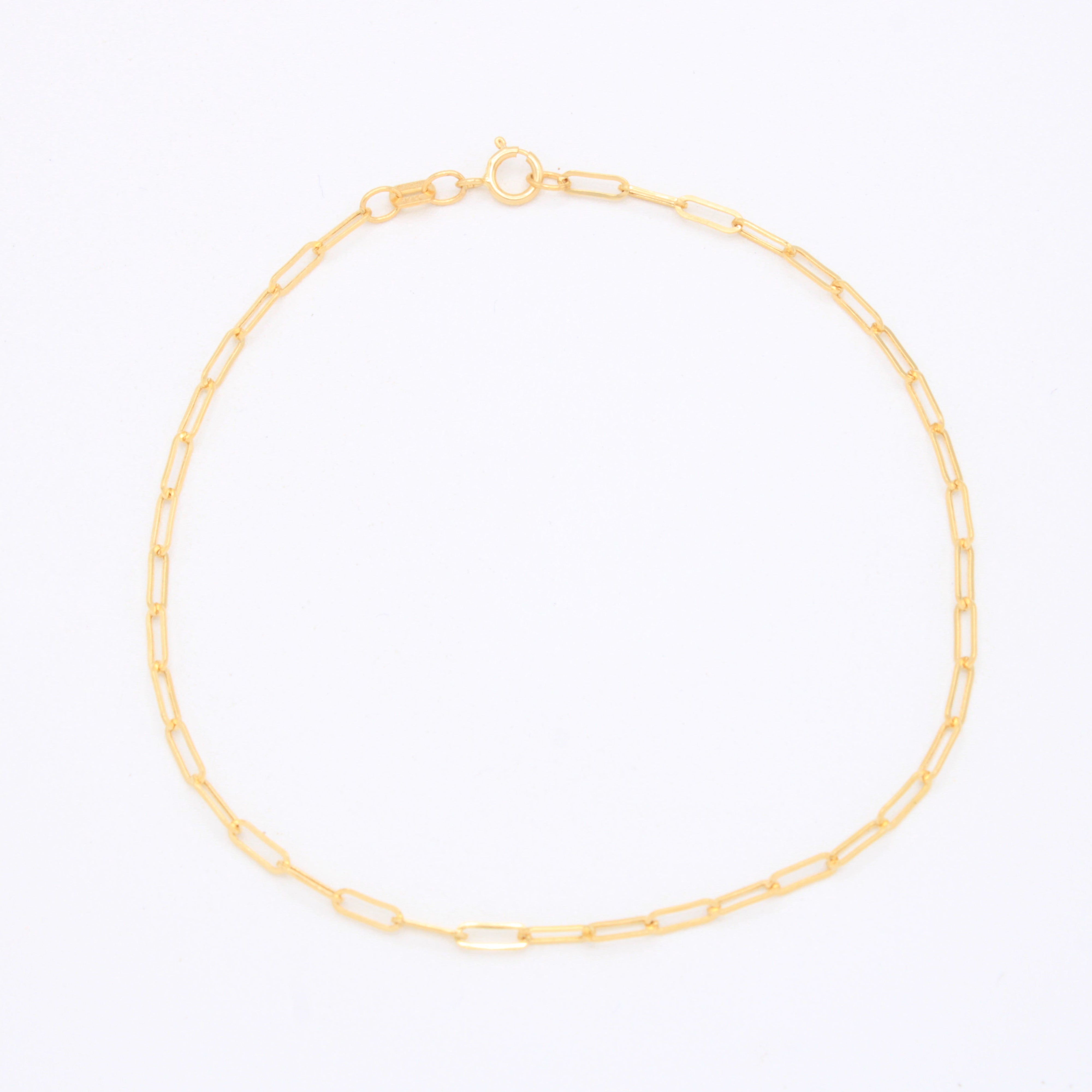 Pulsera de Oro 14k Paperclip delgada mod. 10978
