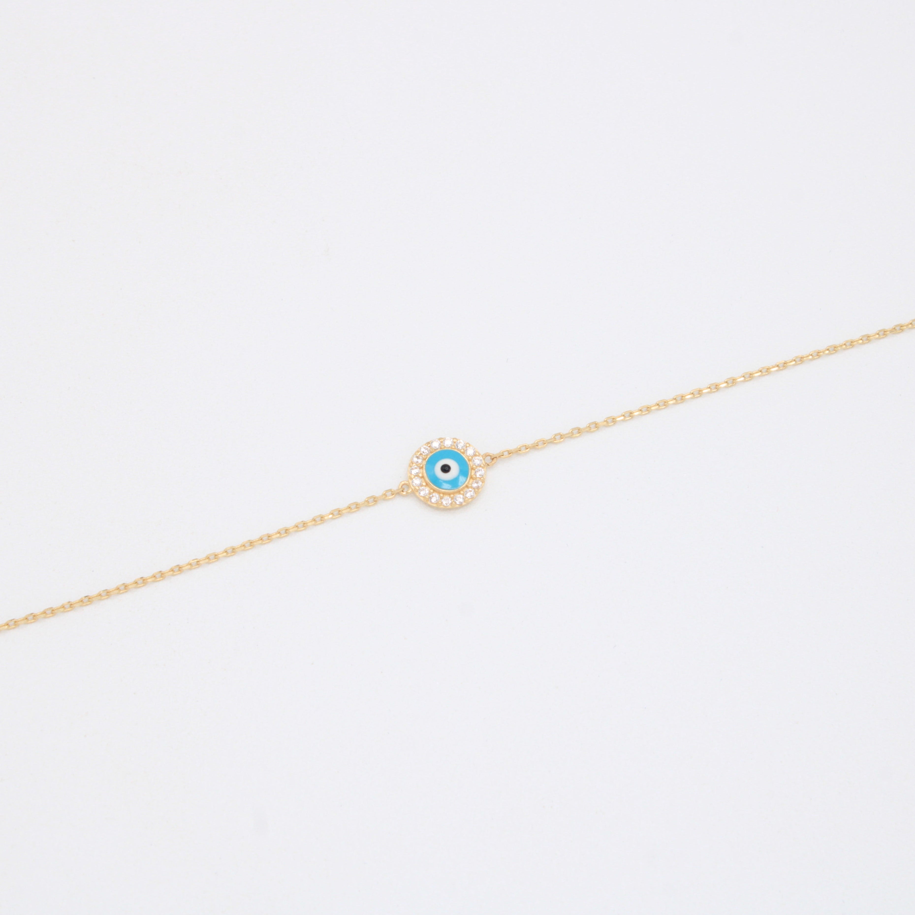 Pulsera de Oro 14k Ojo Turco con Incrustación de Zirconias mod. 10945
