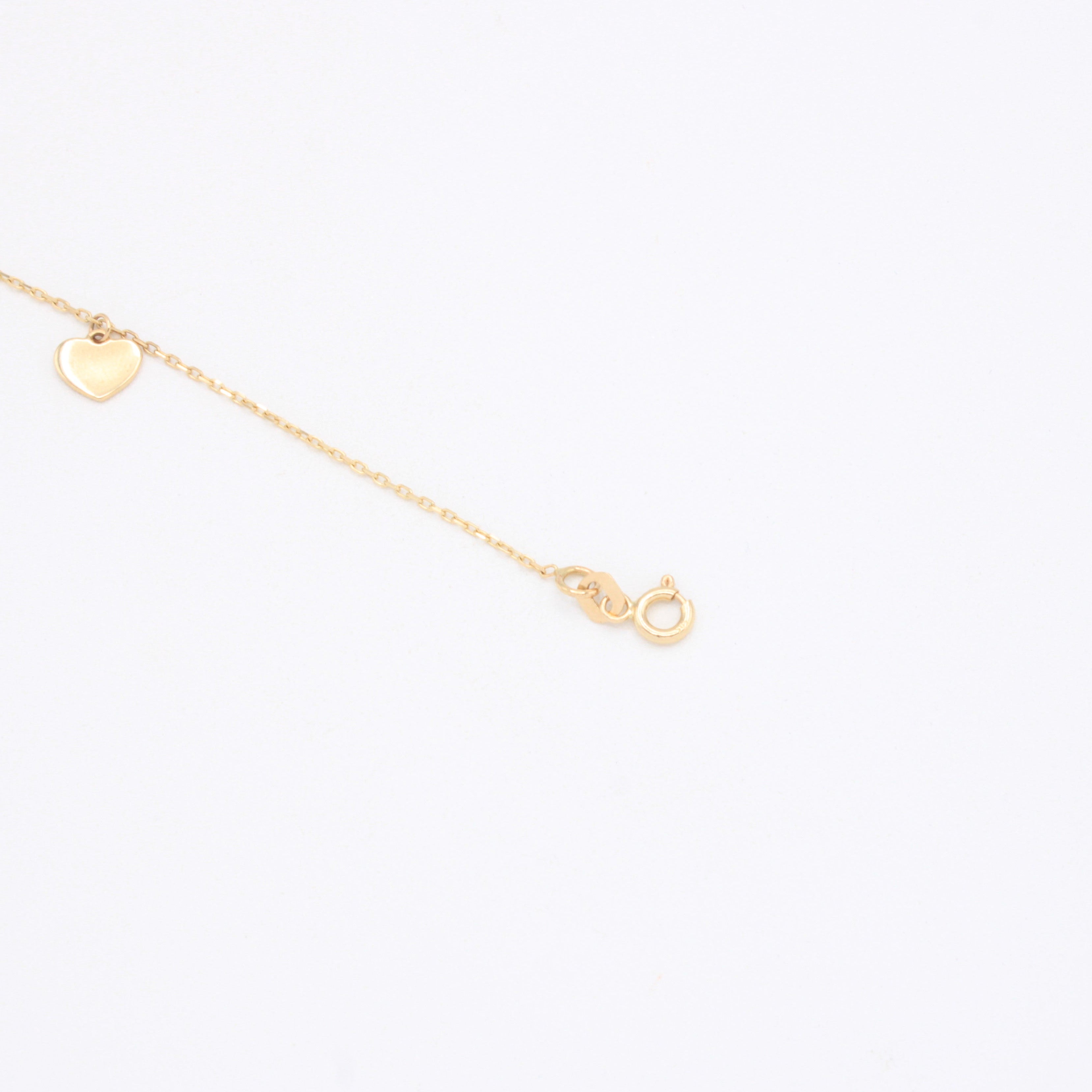 Pulsera de Oro 14k Colgantes de Corazones y Zirconias mod. 10946