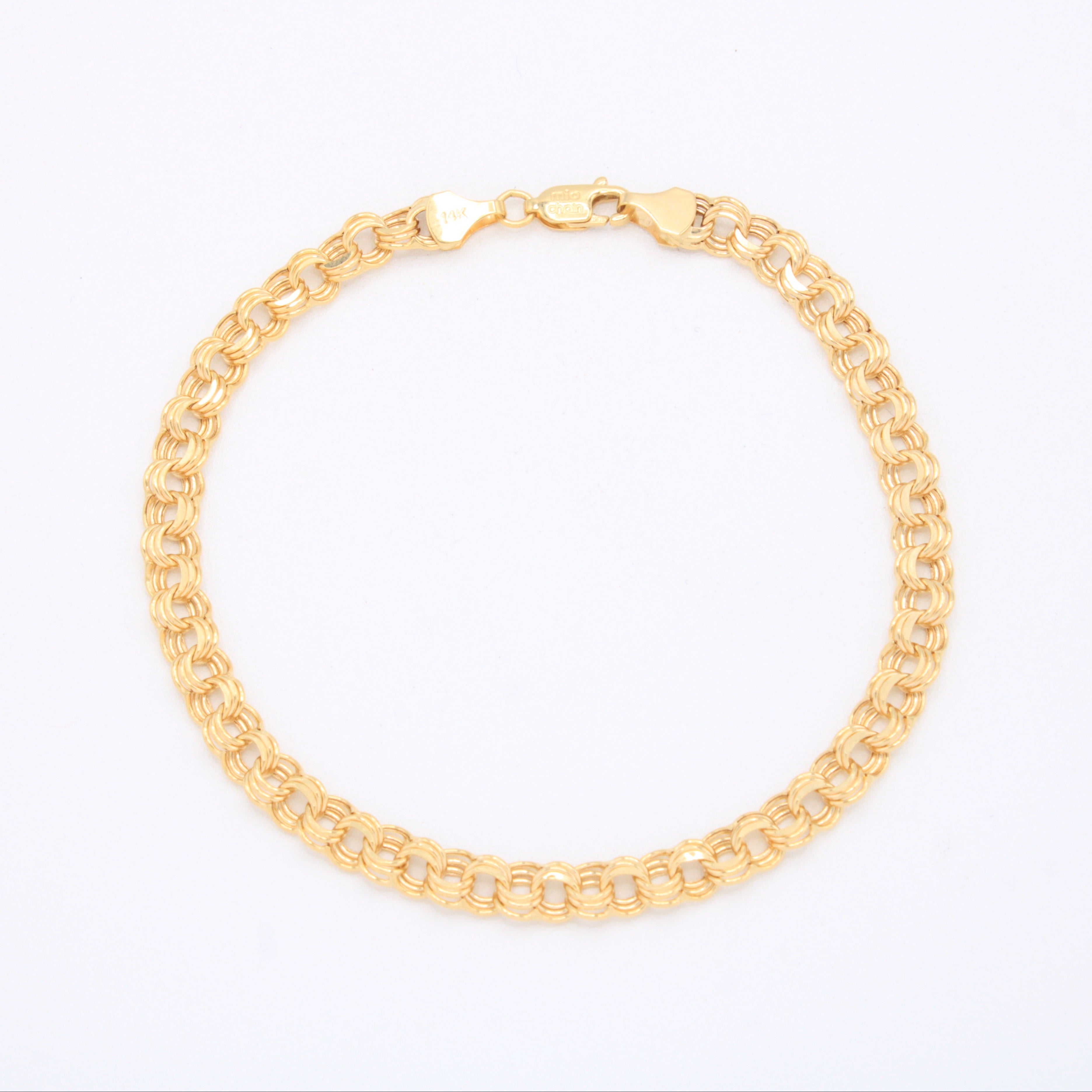 Pulsera de Oro 14k Tejido Chino Gruesa mod. 10980