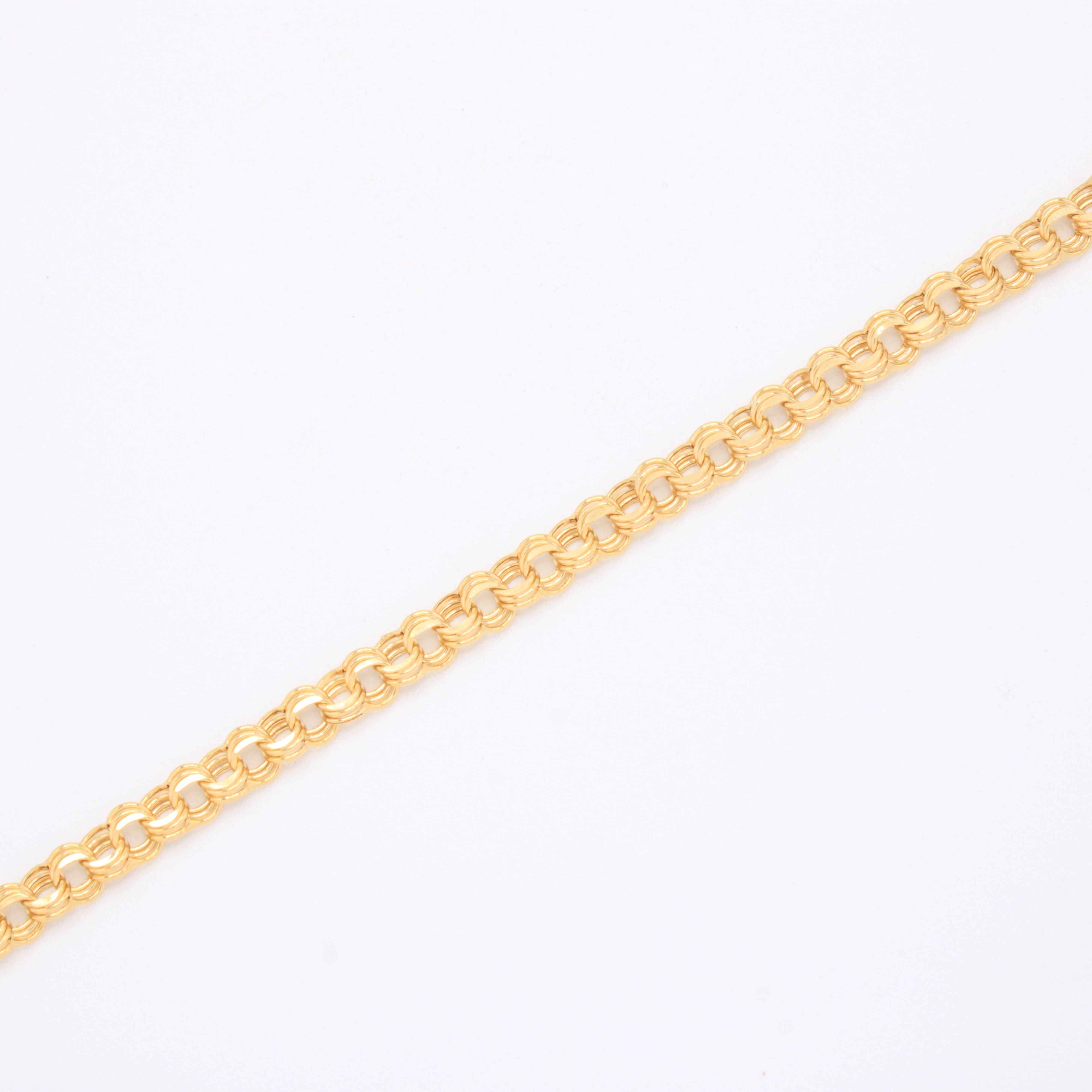 Pulsera de Oro 14k Tejido Chino Gruesa mod. 10980