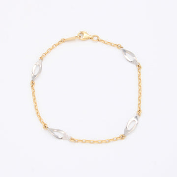 Pulsera de Oro 14k con Detalles en Oro Blanco mod. 10948