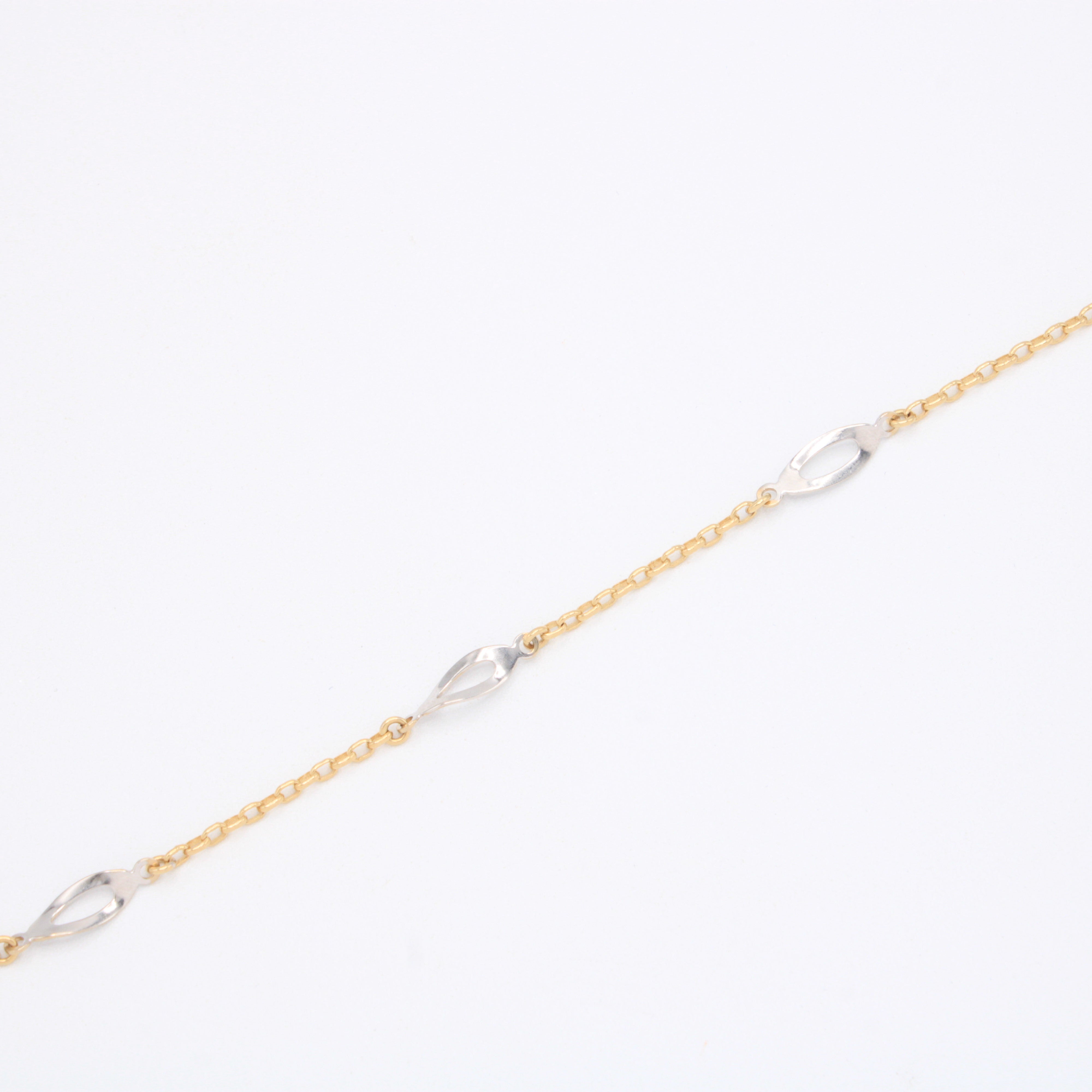 Pulsera de Oro 14k con Detalles en Oro Blanco mod. 10948