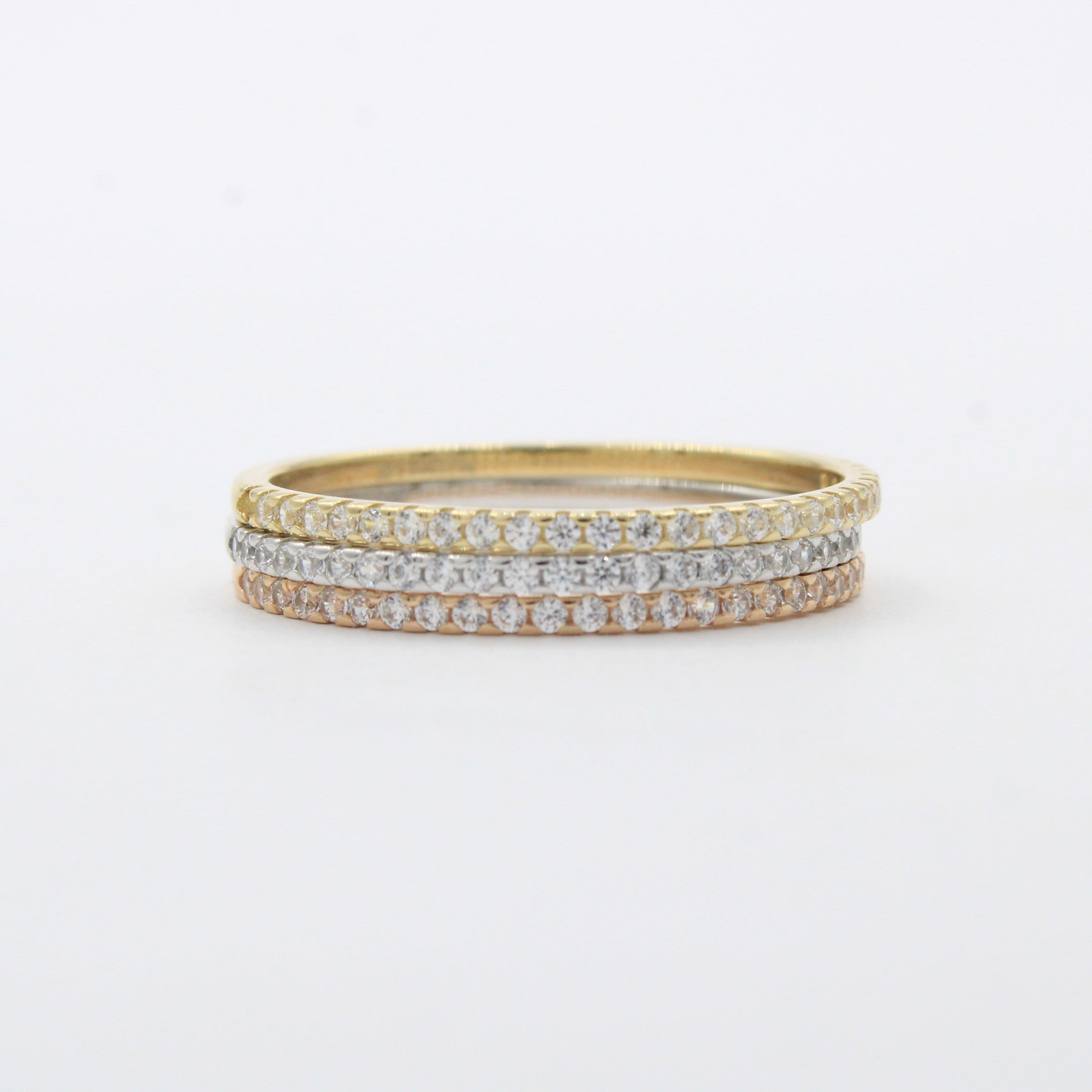 Anillo de Oro 14k Fin de Semana Incrustado con Zirconias Finas mod. 10460