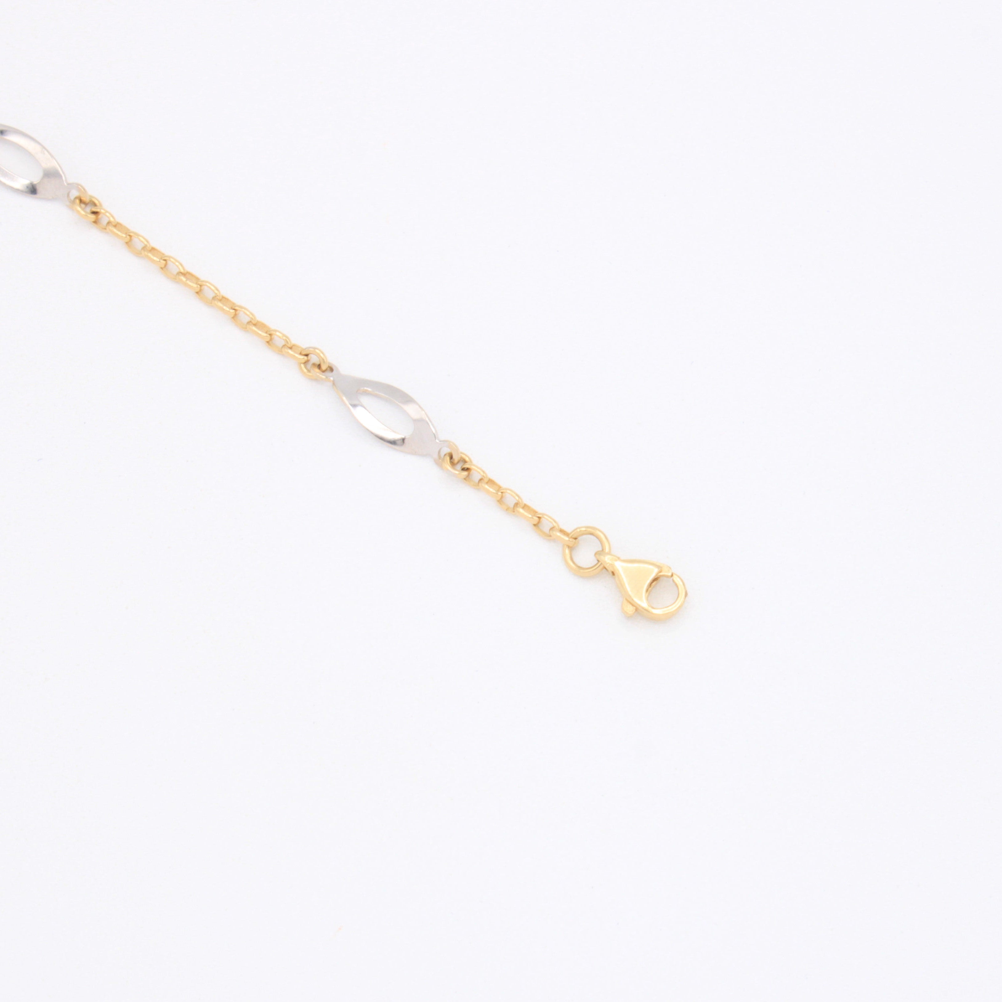 Pulsera de Oro 14k con Detalles en Oro Blanco mod. 10948