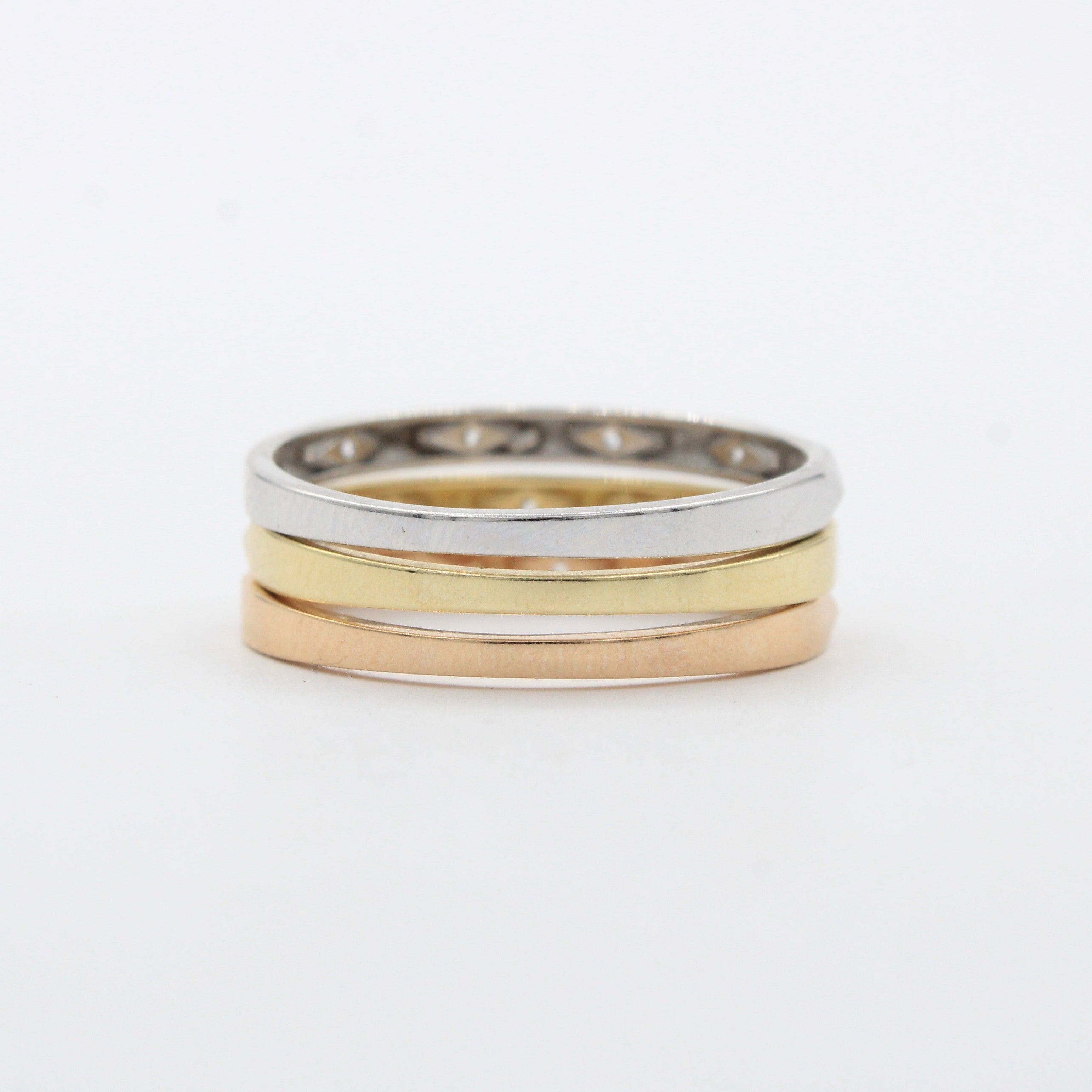 Anillo de Oro 14k Fin de Semana de Diseño Facetado con Zirconias mod. 10461