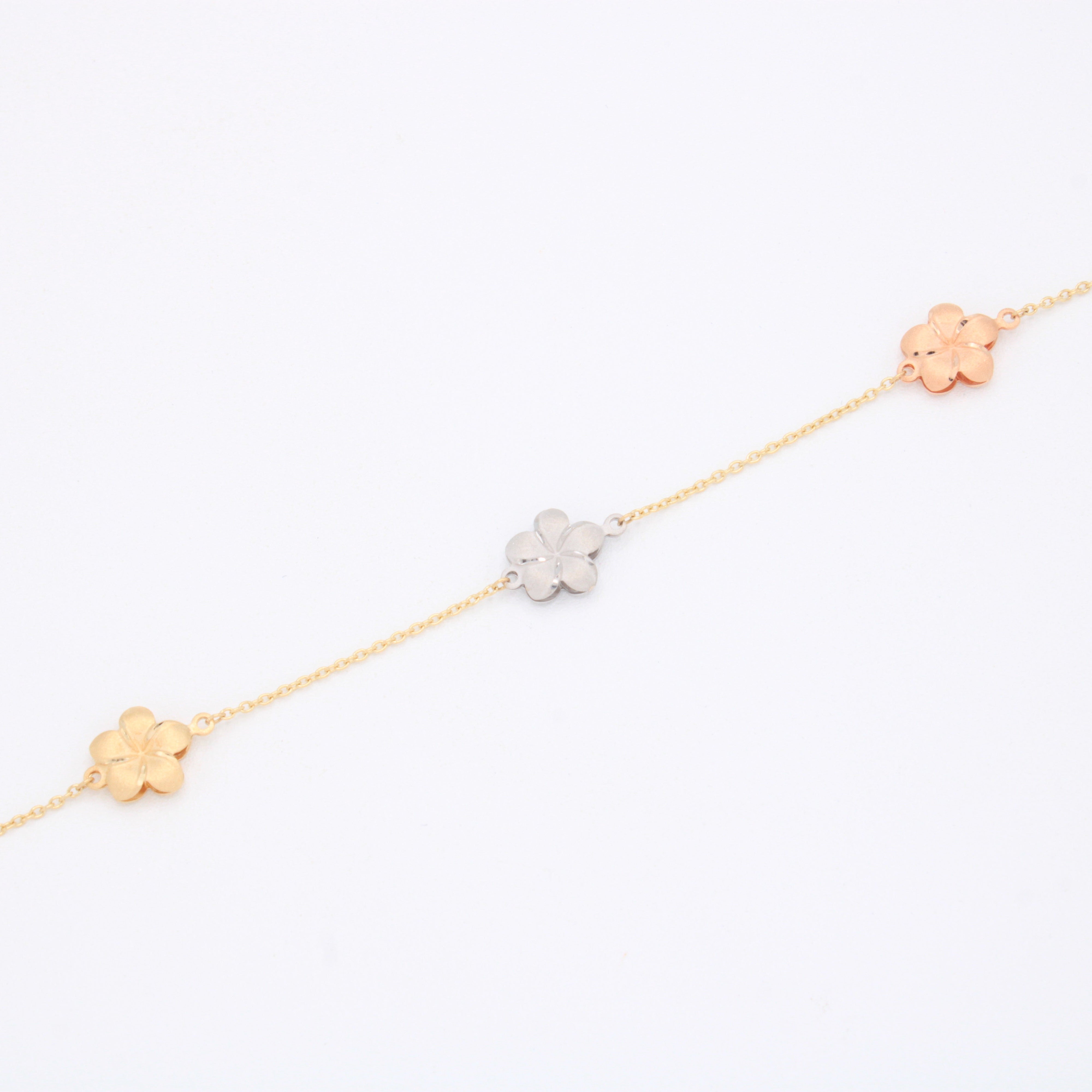 Pulsera de Oro 14k Florentina con Flores de Mayo mod. 10951