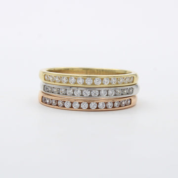 Anillo de Oro 14k Fin de Semana Modelo Especial con Zirconias mod. 10463