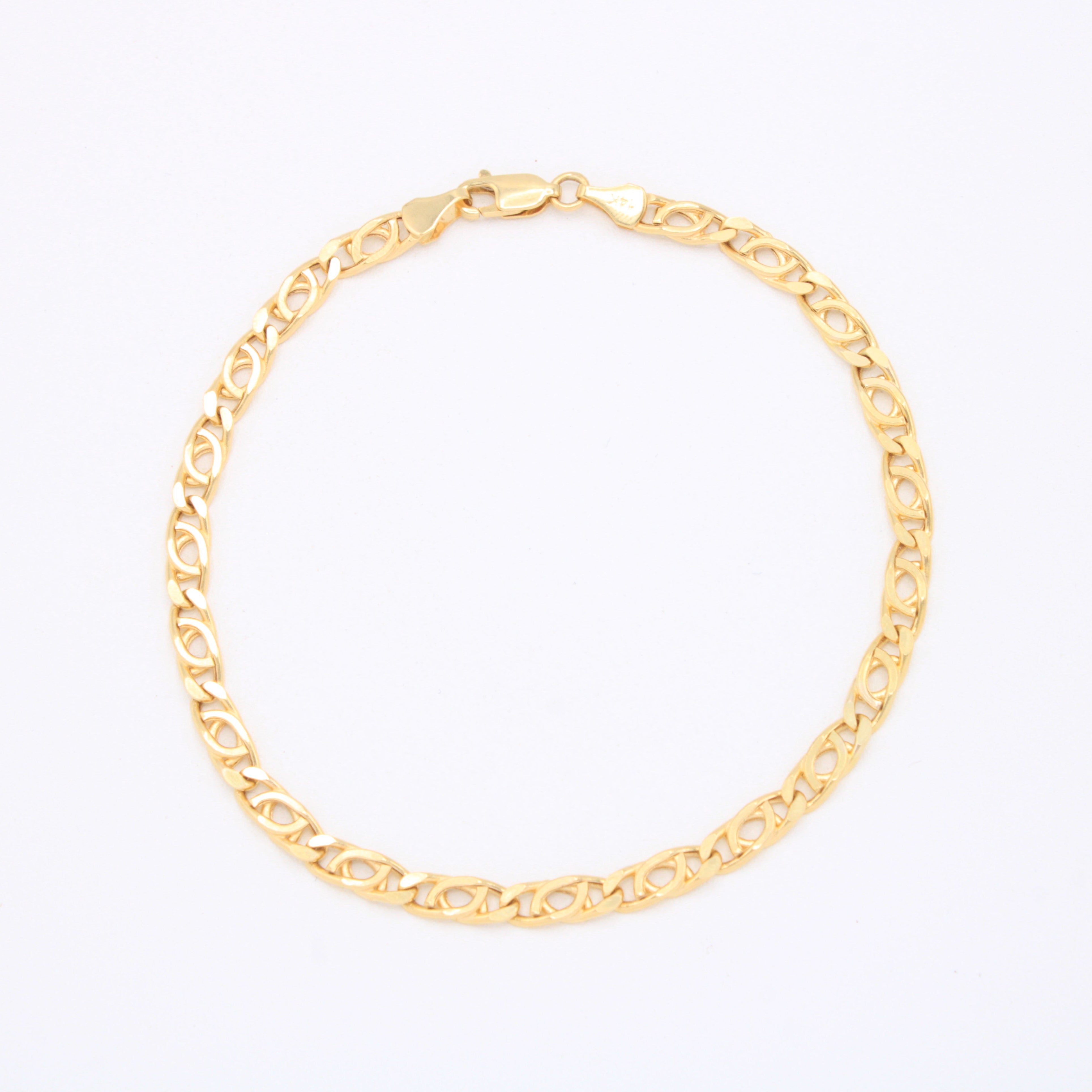Pulsera de Oro 14k Tejido Ojo de Tigre mod. 10983