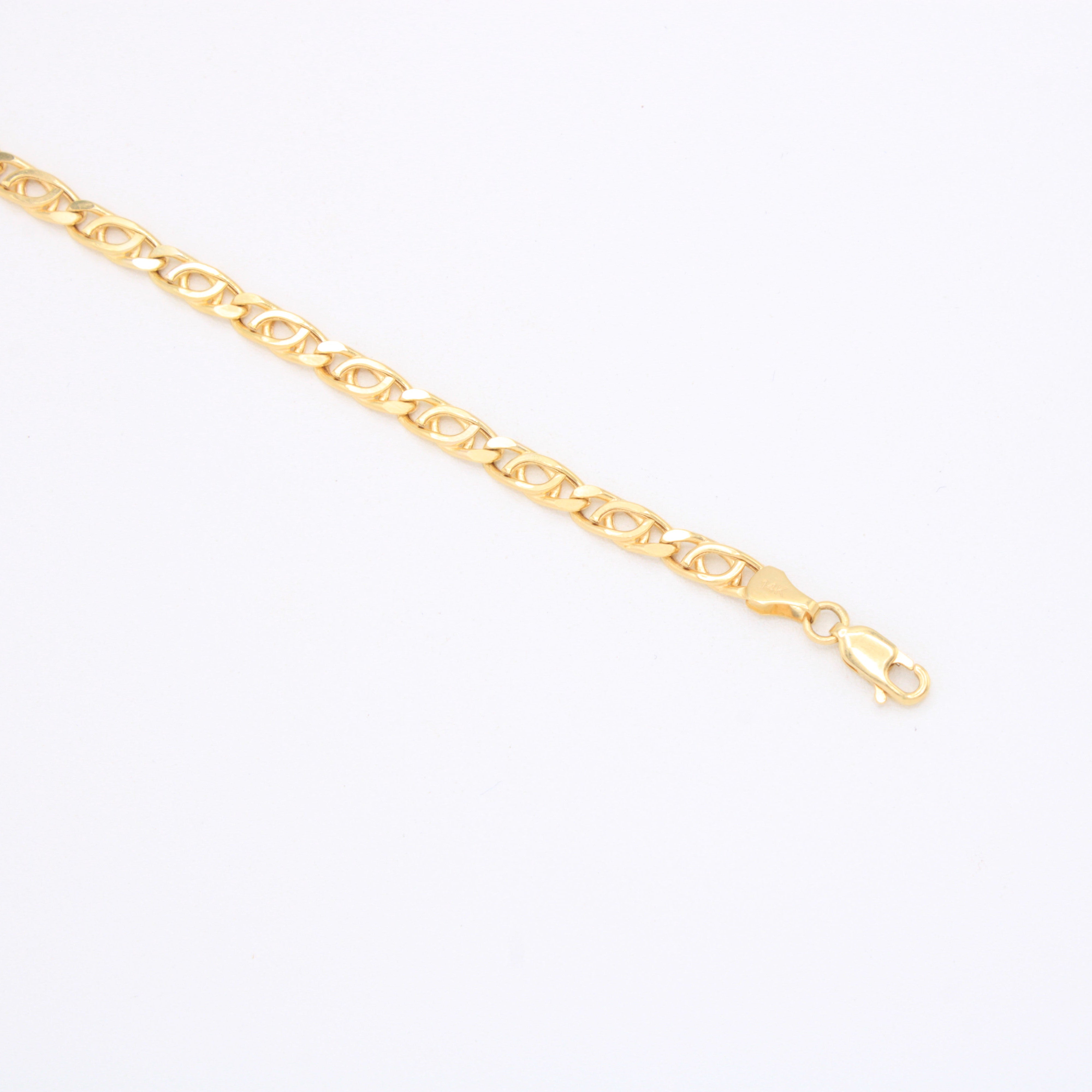 Pulsera de Oro 14k Tejido Ojo de Tigre mod. 10983