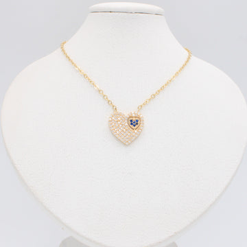 Gargantilla de Oro 14k Diseño Corazón con Zirconias Azules mod. 10955