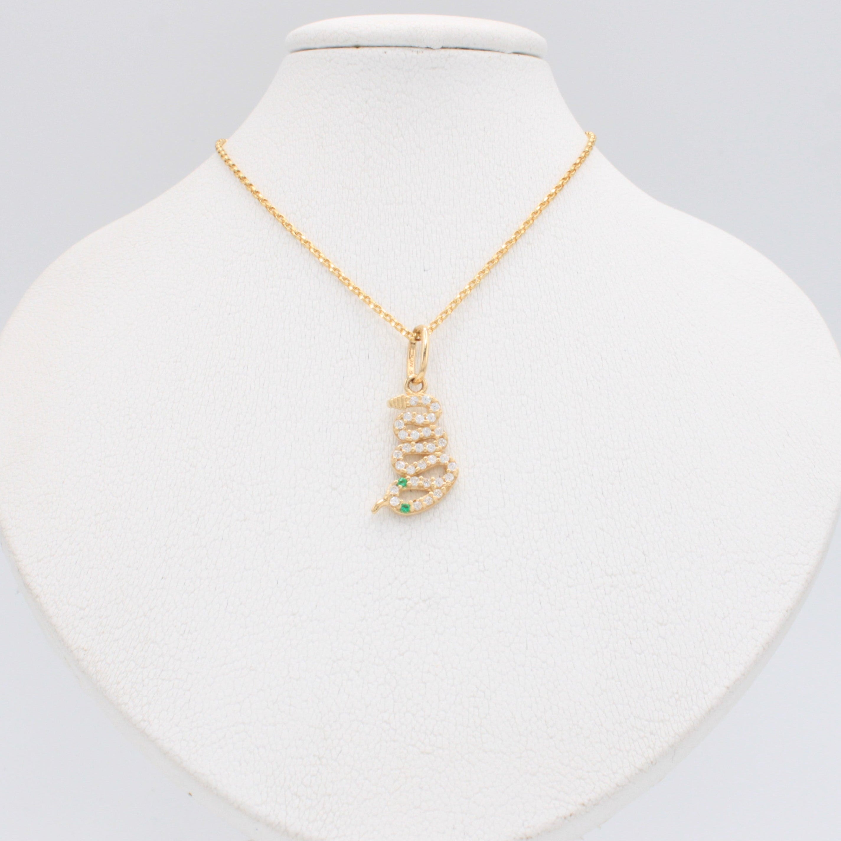 Gargantilla de Oro 14k Diseño Serpiente con Incrustación de Zirconias mod. 10956