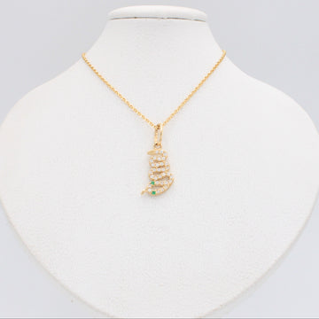 Gargantilla de Oro 14k Diseño Serpiente con Incrustación de Zirconias mod. 10956