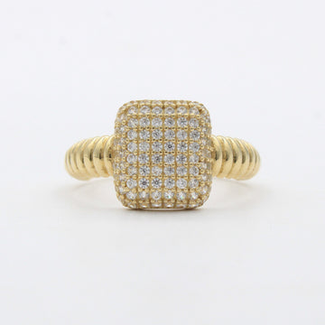Anillo de Oro 14k Diseño Elegante y Fino con Zirconias mod. 10467