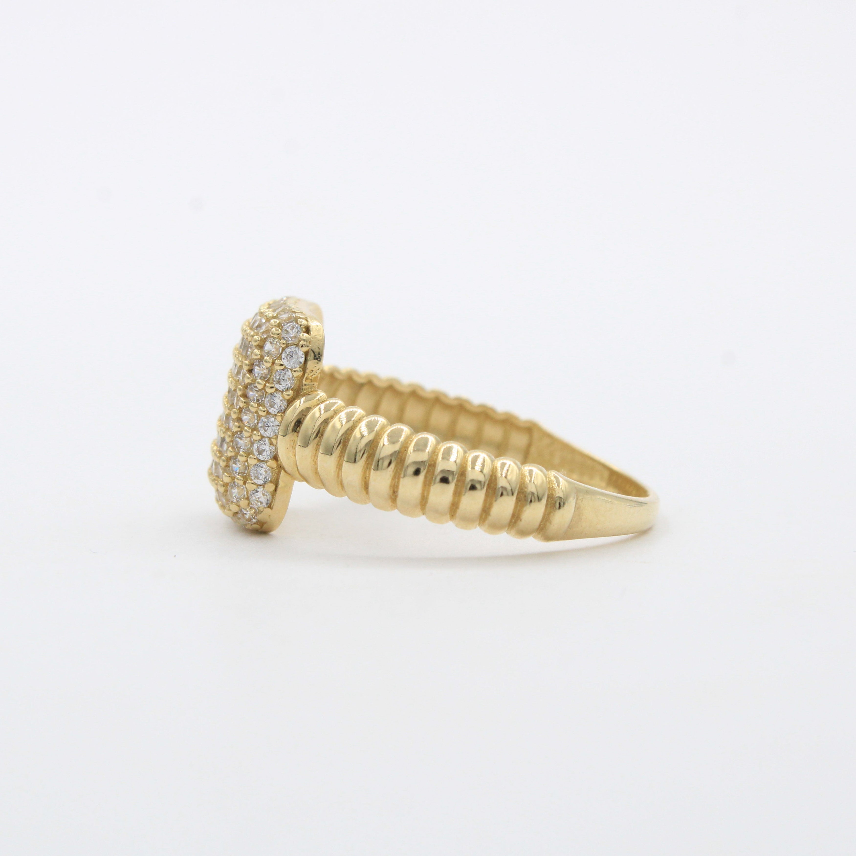Anillo de Oro 14k Diseño Elegante y Fino con Zirconias mod. 10467