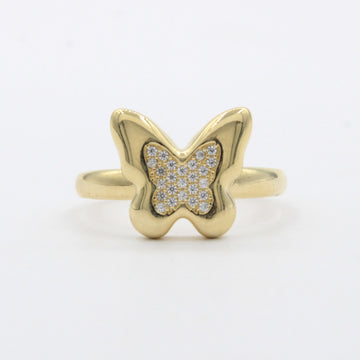 Anillo de Oro 14k Mariposa Brillante Detallada con Zirconias mod. 10470
