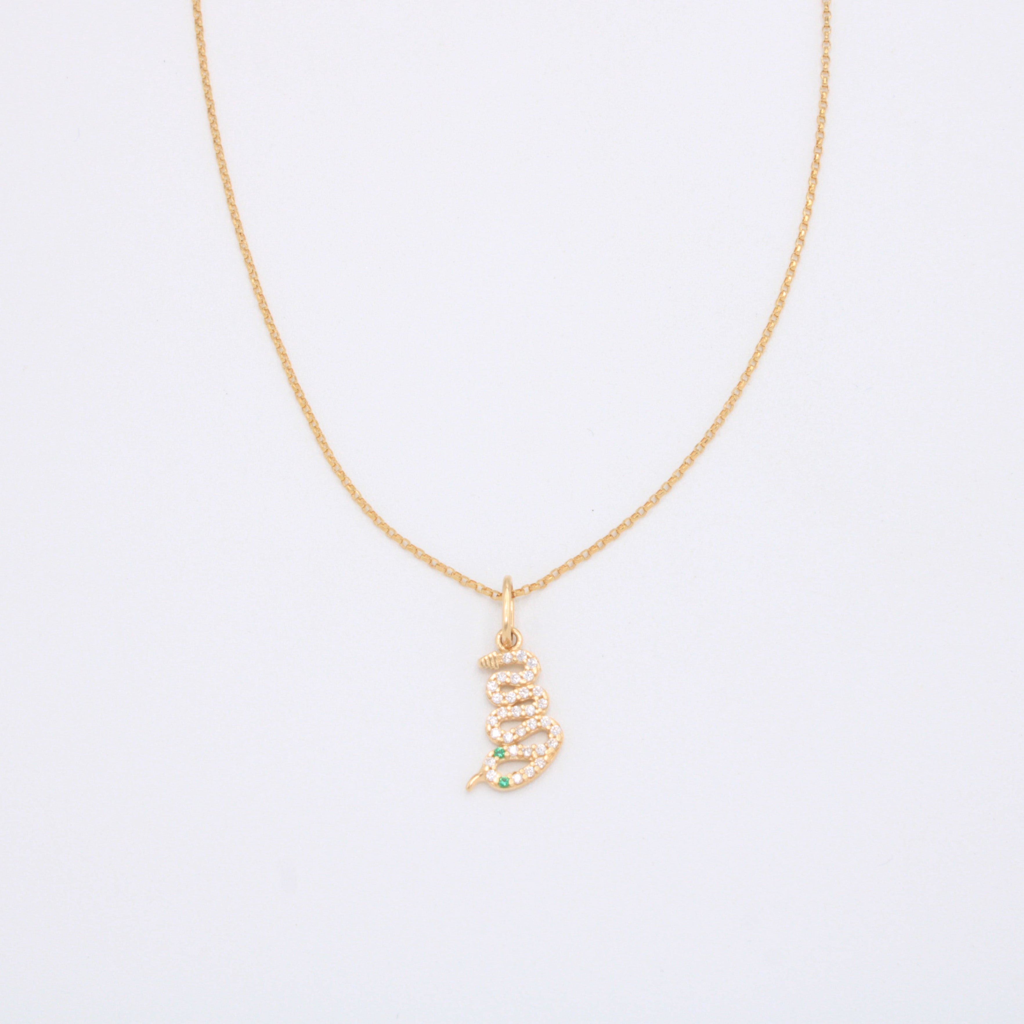 Gargantilla de Oro 14k Diseño Serpiente con Incrustación de Zirconias mod. 10956