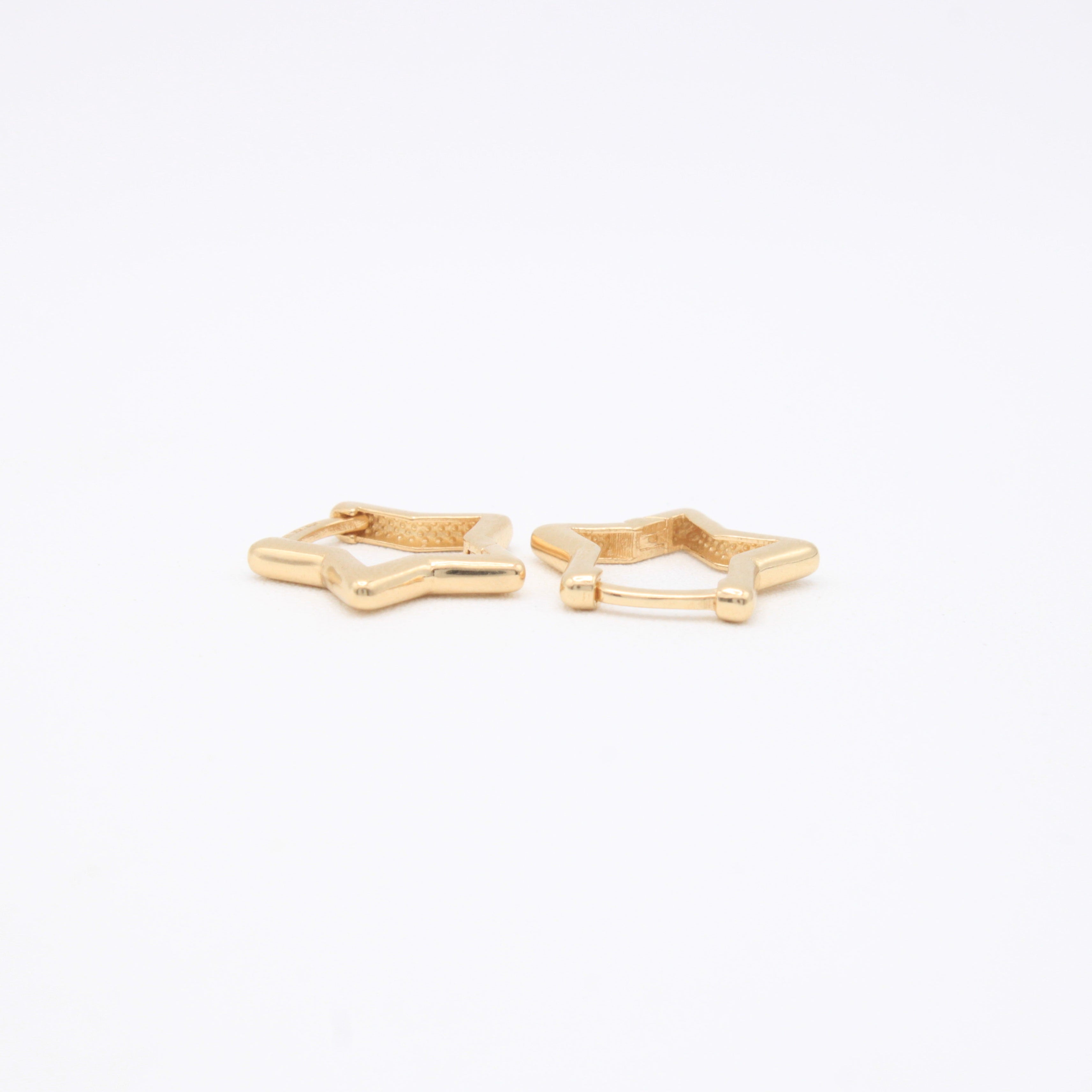 Grapa de Oro 14k de Estrellas Huecas Brillantes mod. 10987
