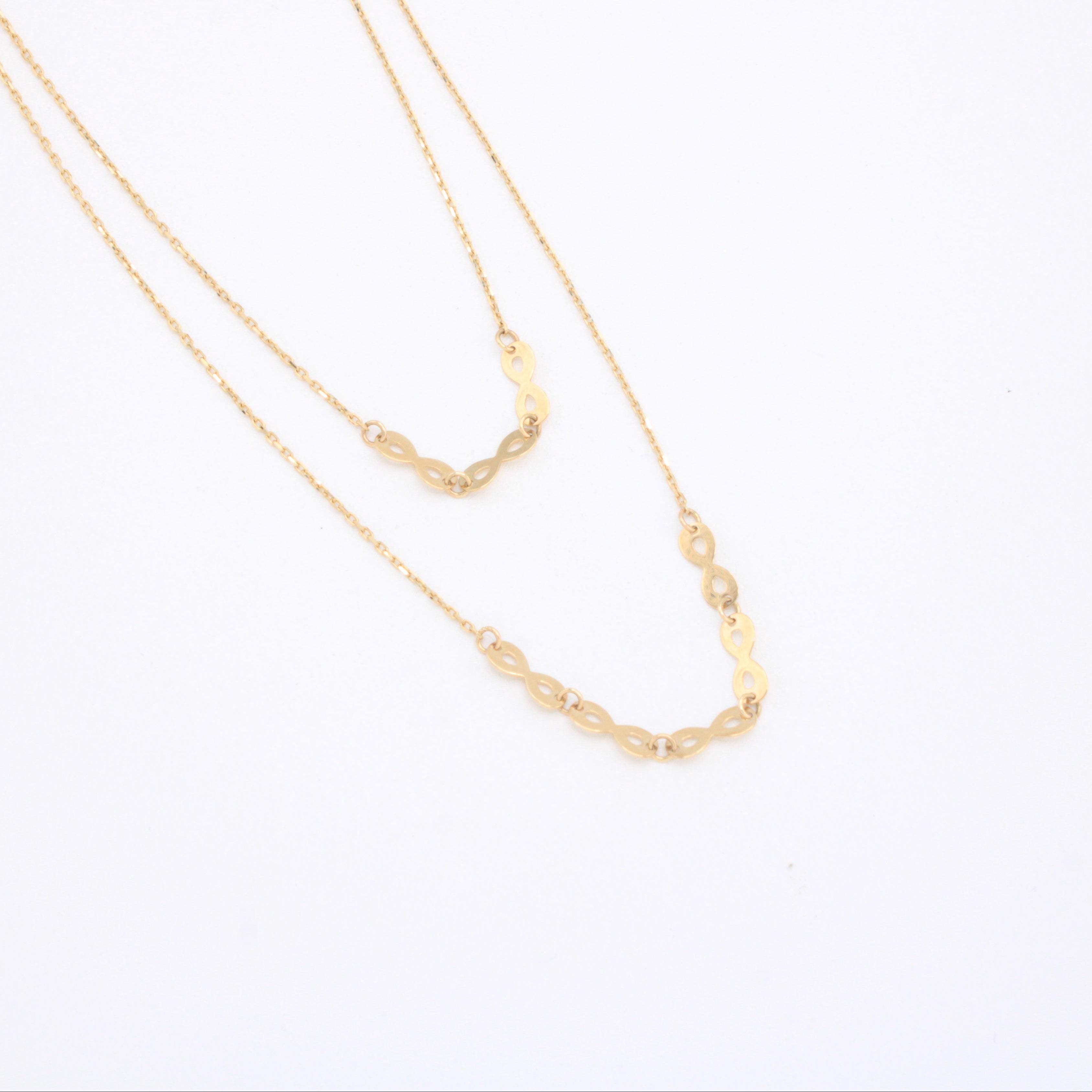 Gargantilla de Oro 14k Diseño Doble de Infinitos mod. 10957