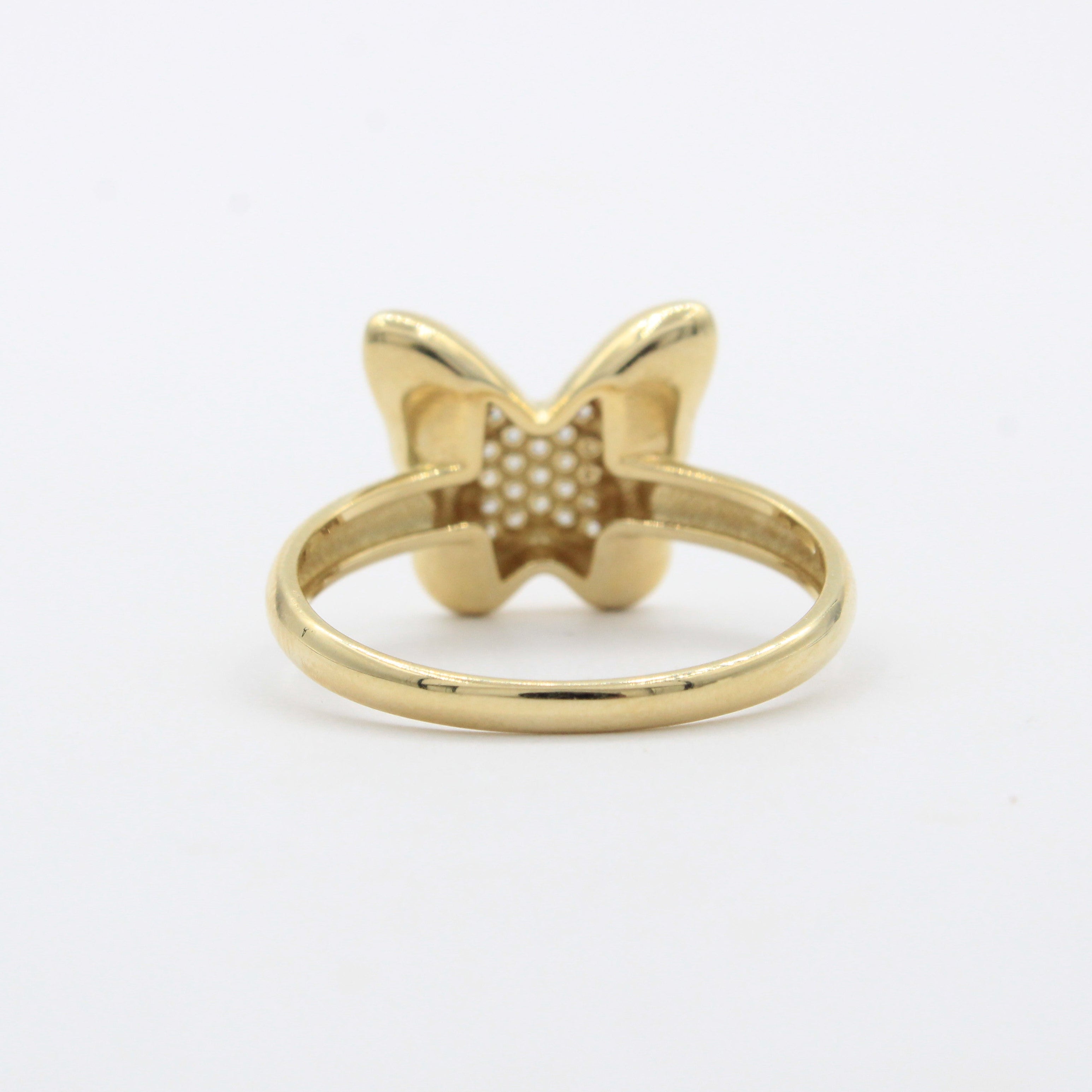 Anillo de Oro 14k Mariposa Brillante Detallada con Zirconias mod. 10470