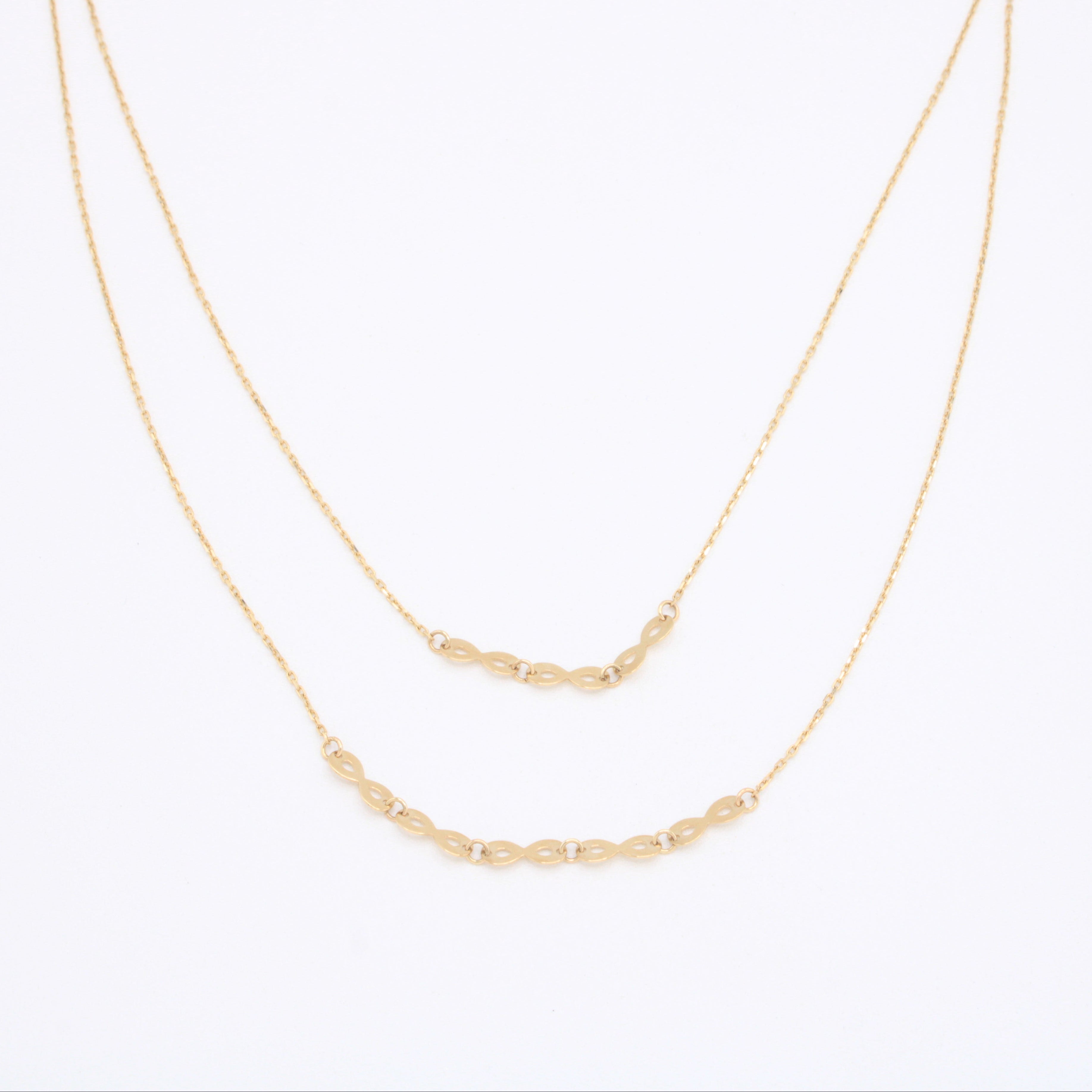 Gargantilla de Oro 14k Diseño Doble de Infinitos mod. 10957