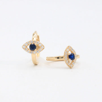 Grapa de Oro 14k Ojo Turco con Incrustación de Zirconias mod. 11000