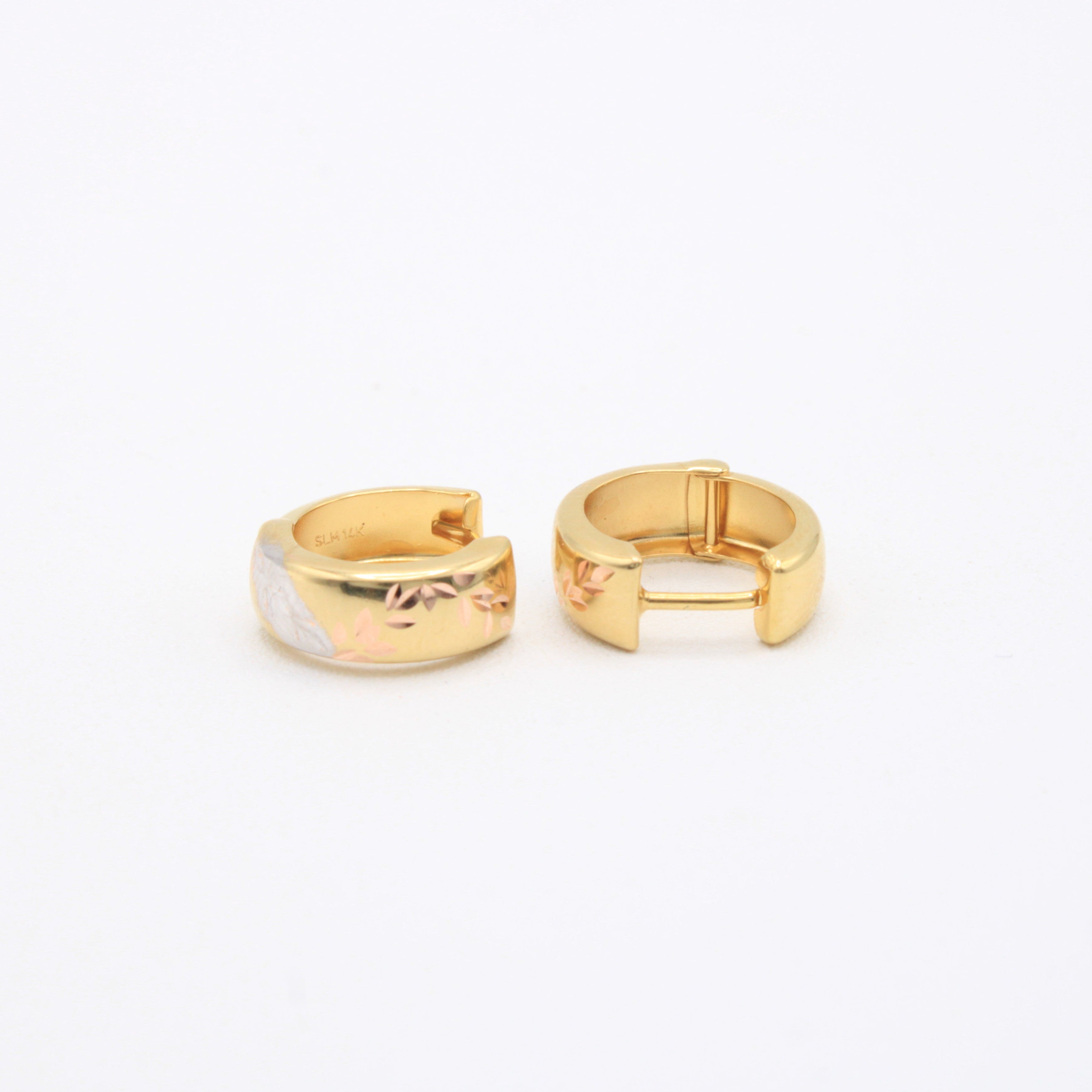 Grapa de Oro 14k con Pequeñas Hojas Florentinas mod. 10988