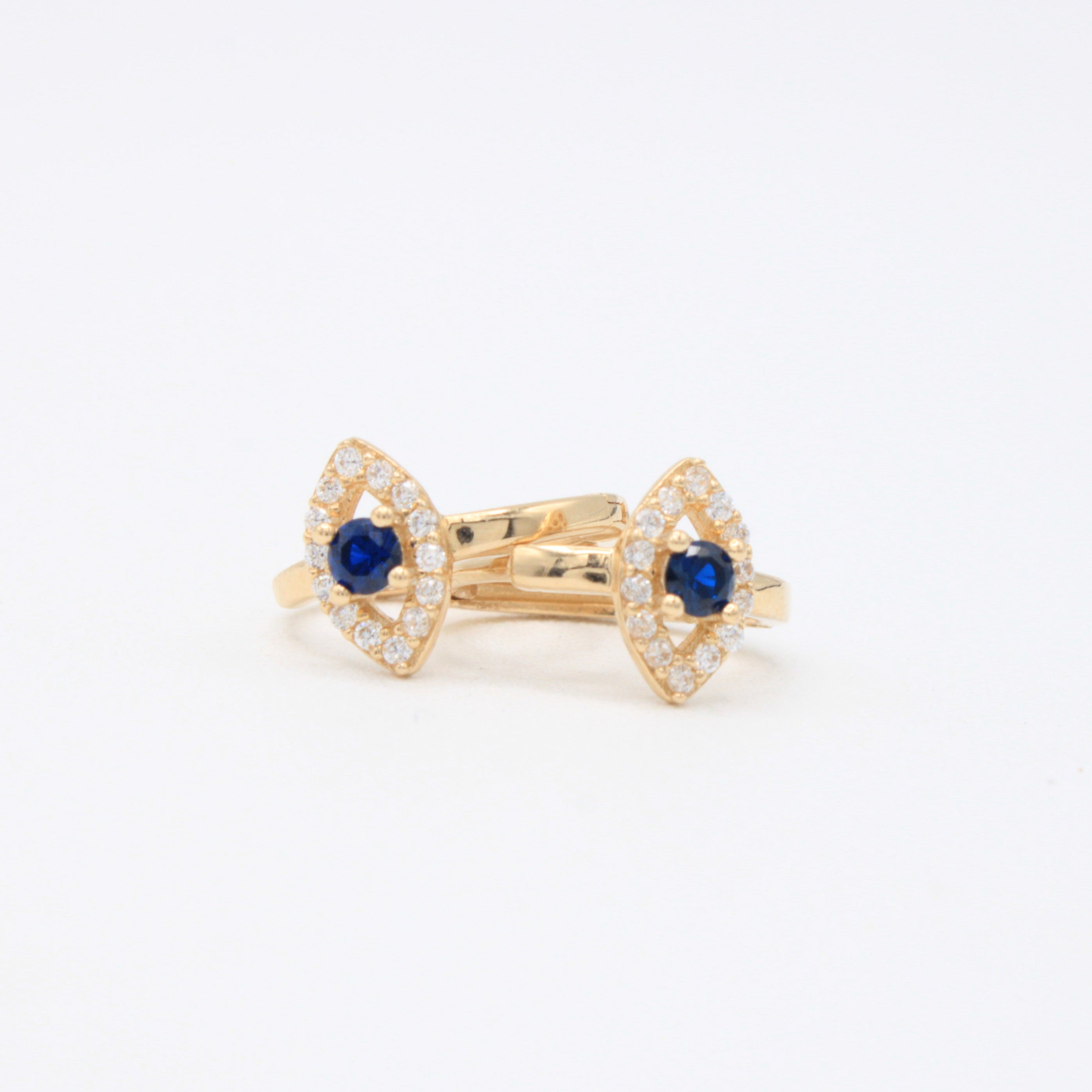 Grapa de Oro 14k Ojo Turco con Incrustación de Zirconias mod. 11000