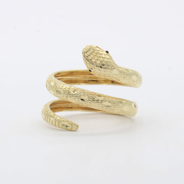 Anillo de Oro 14k Serpiente Atravesada con Incrustación de Zirconias mod. 10473