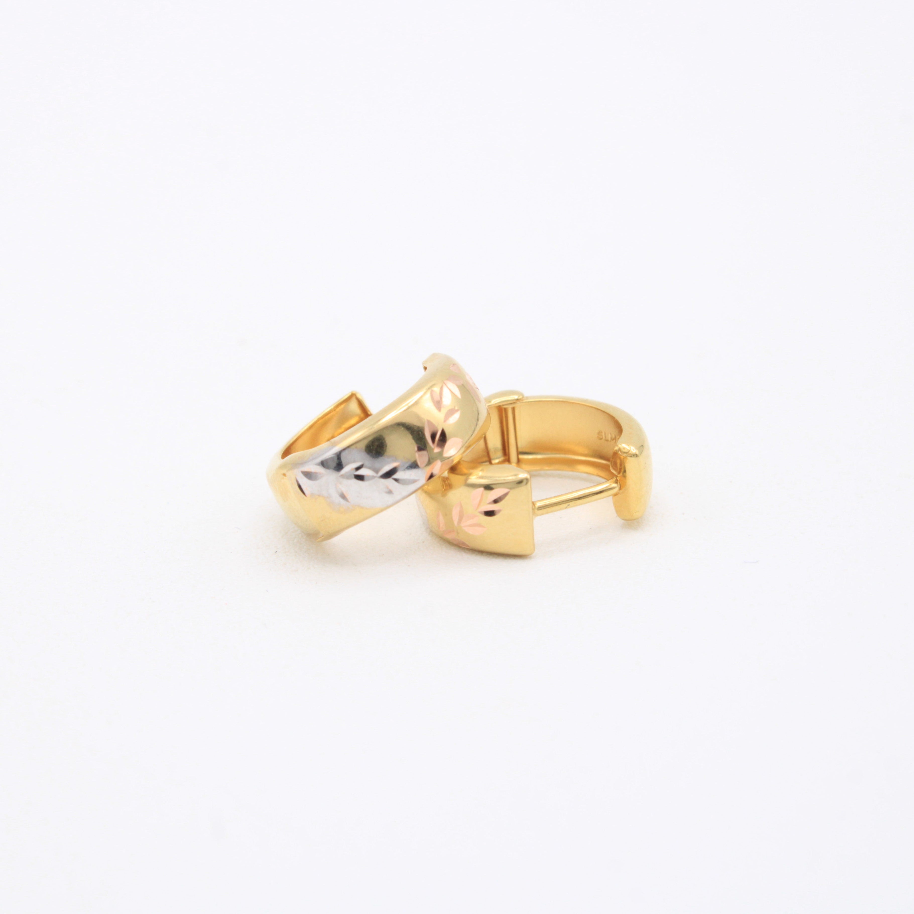 Grapa de Oro 14k con Pequeñas Hojas Florentinas mod. 10988