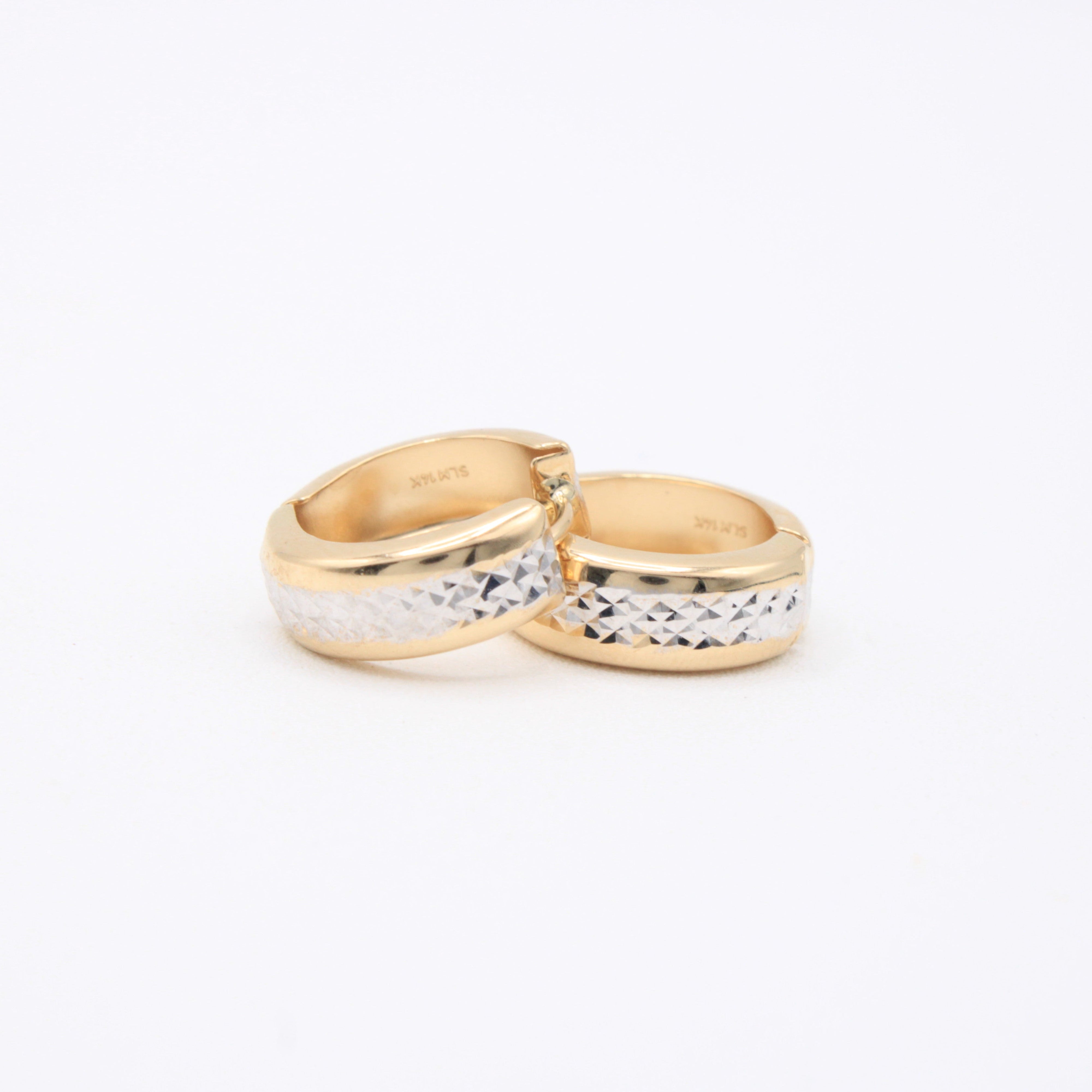 Grapa de Oro 14k con Detalles Diamantados en Oro Blanco mod. 10989