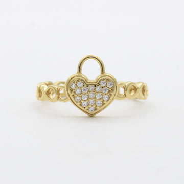 Anillo de Oro 14k Circunferencia de Infinitos con Candado de Corazón y Zirconias mod. 10474
