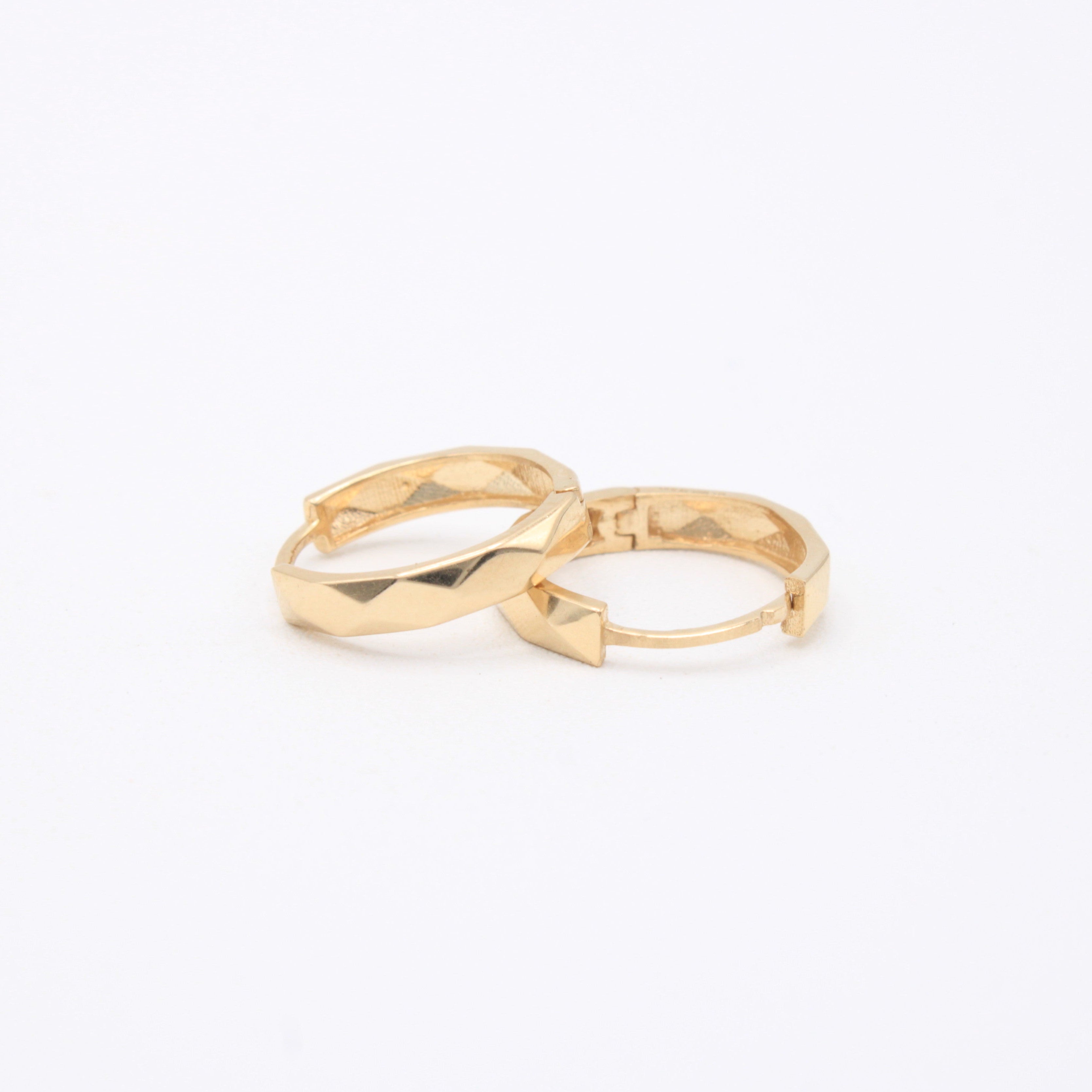 Grapa de Oro 14k Facetadas Elegantes mod. 10990