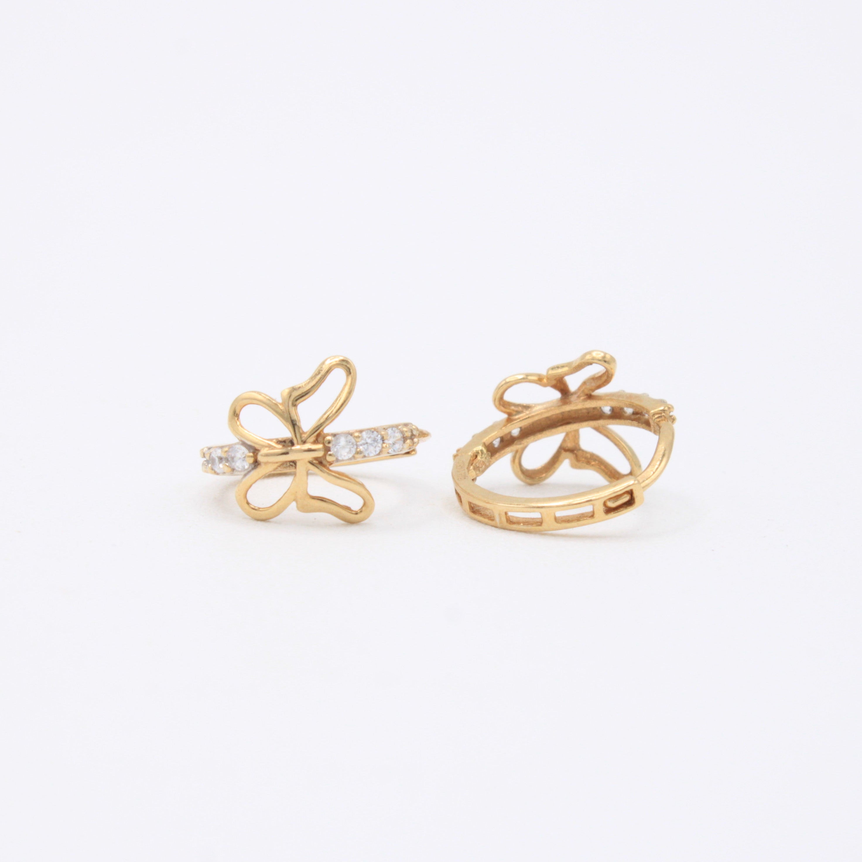 Grapa de Oro 14k Mariposas con Incrustación de Zirconias mod. 11004