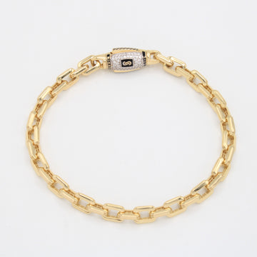 Pulsera de Oro 14k Monaco Modelo Cubo con Broche Pavé mod. 10992