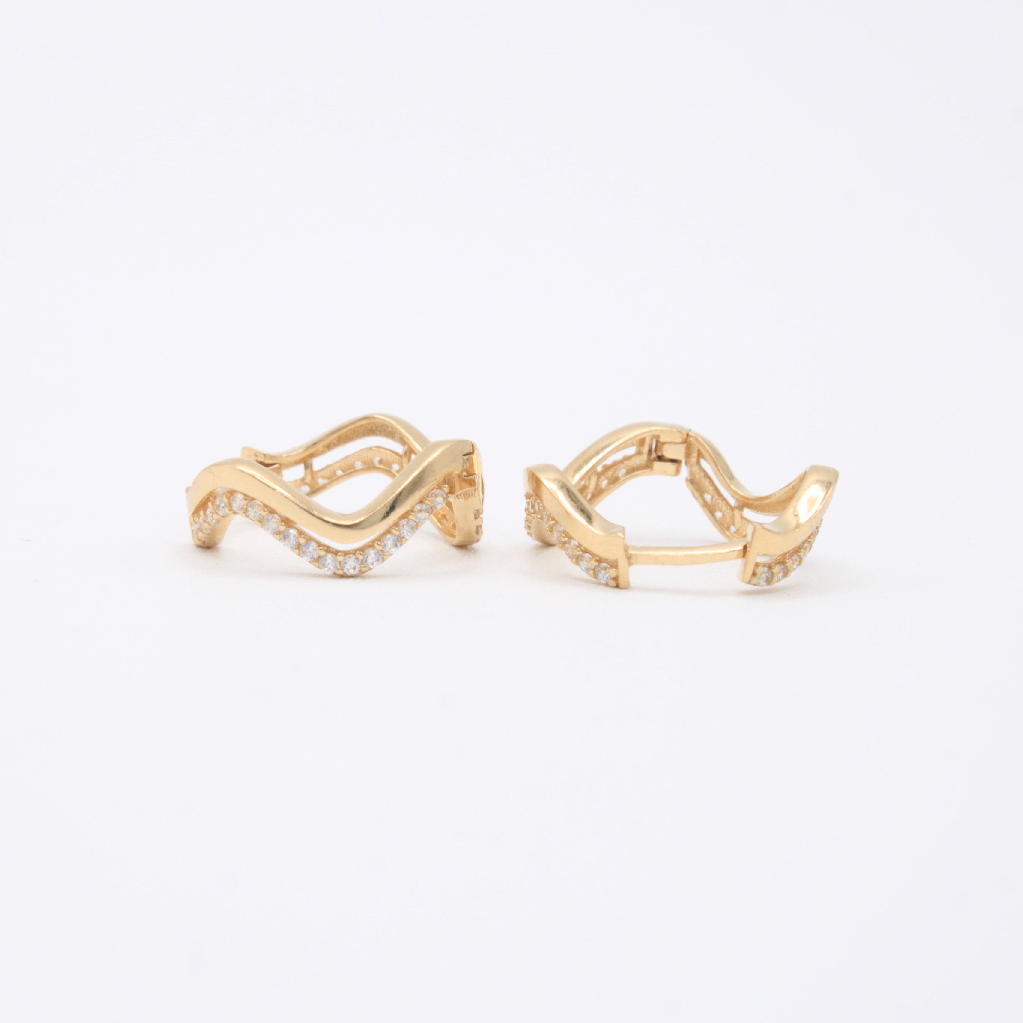 Grapa de Oro 14k Elegante con Incrustación de Zirconias mod. 11005