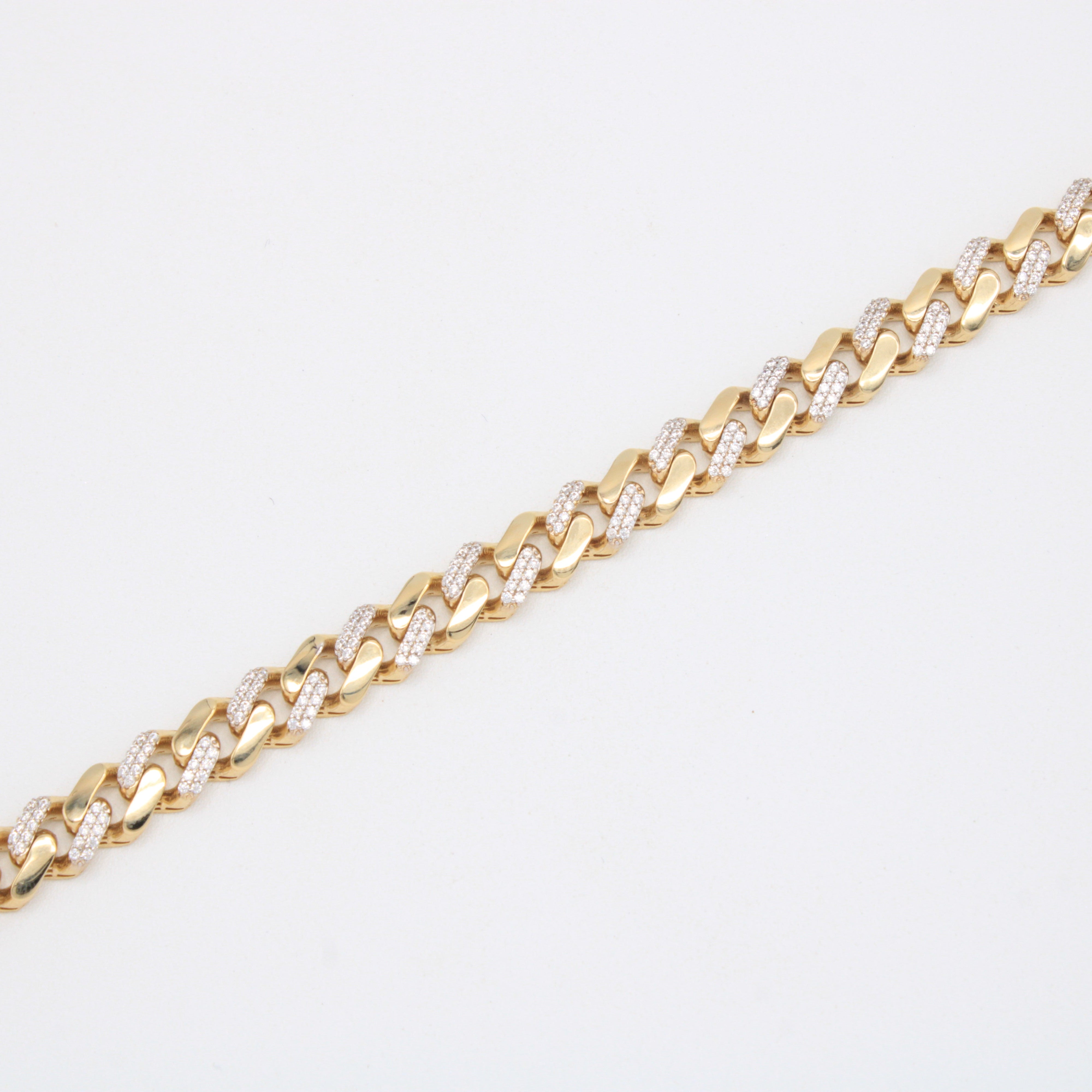 Pulsera de Oro 14k Monaco Classic Gruesa con Zirconias mod. 10993