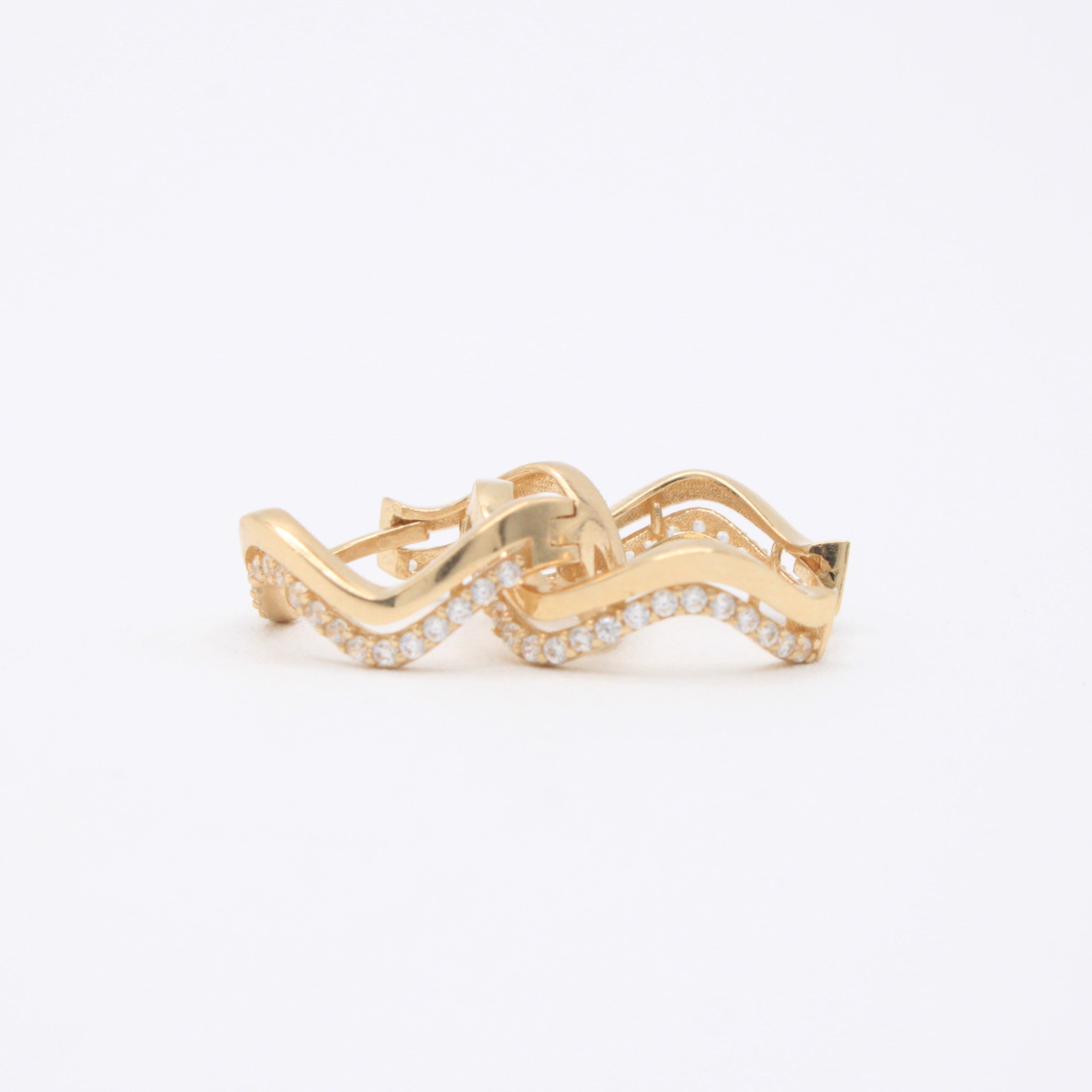 Grapa de Oro 14k Elegante con Incrustación de Zirconias mod. 11005