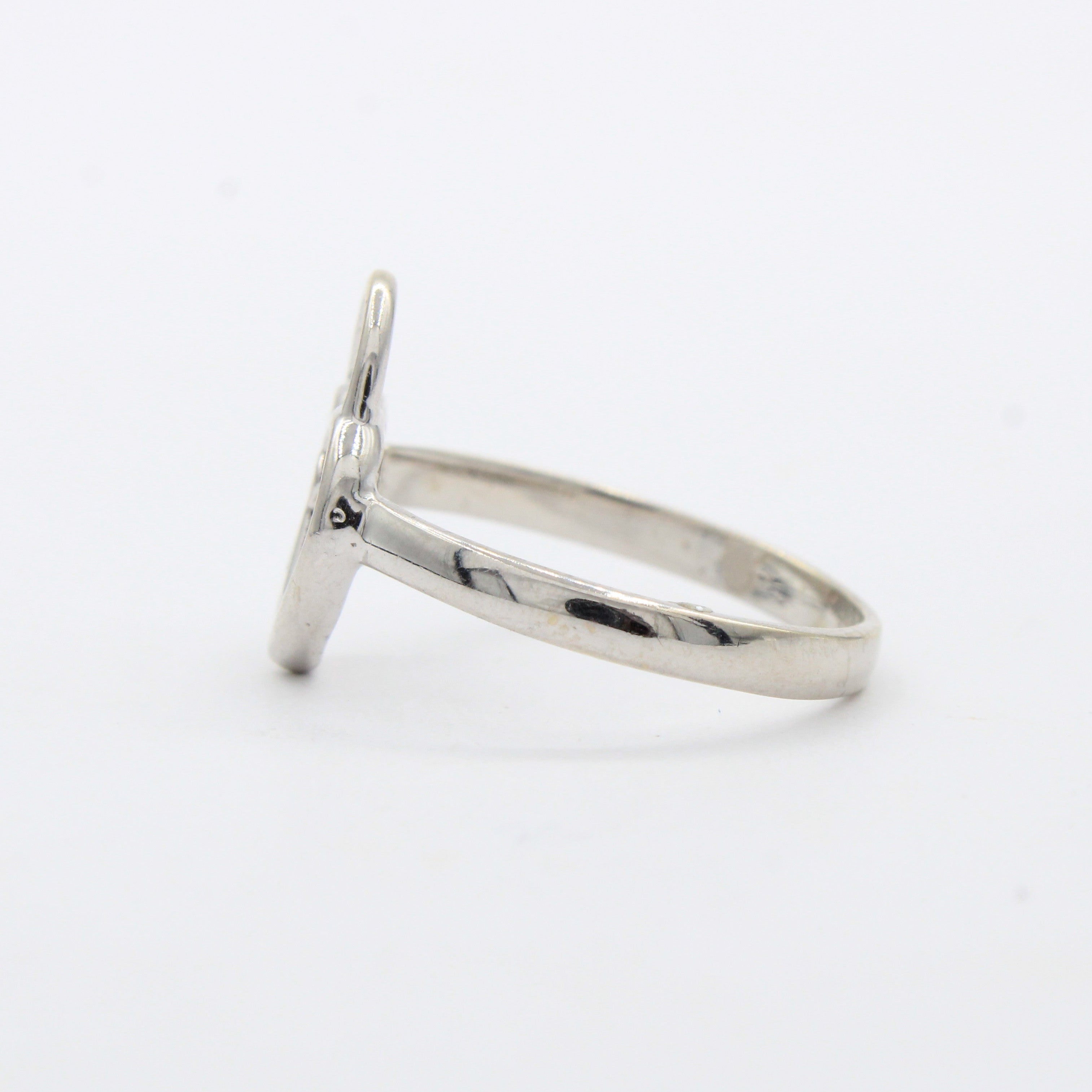 Anillo de Oro 14k Candado de Corazón Incrustado con Madre Perla mod. 10479