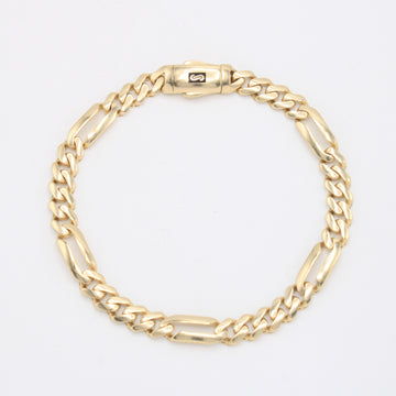 Pulsera de Oro 14k Monaco Modelo Figaro Brillante mod. 10995