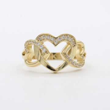 Anillo de Oro 14k Trío de Corazones Detallados con Zirconias mod. 10480