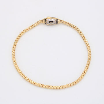 Pulsera de Oro 14k Monaco Modelo Cube con Broche Pavé mod. 10997