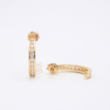 Arete de Oro 14k Semicirculo con Incrustación de Zirconias mod. 11007