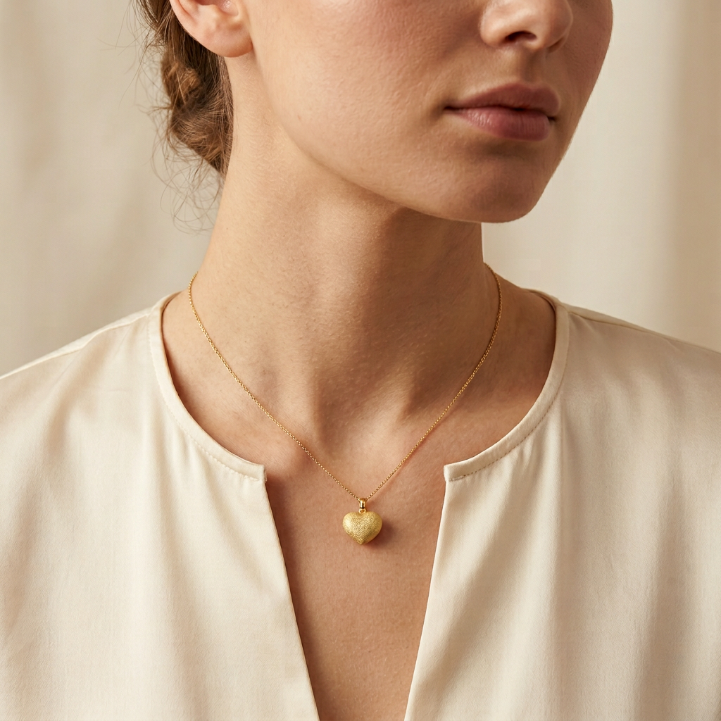 Dije de Oro 14k Corazón Doble Vista Escarchada y Diamantada de Diseño Hueco mod. 10811