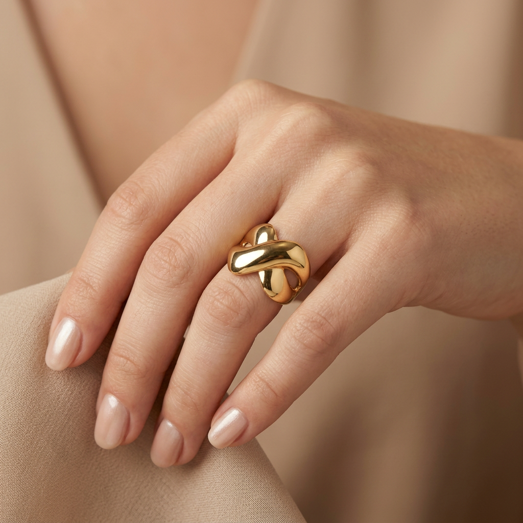 Anillo de Oro 14k Cruzado Grueso mod. 10863