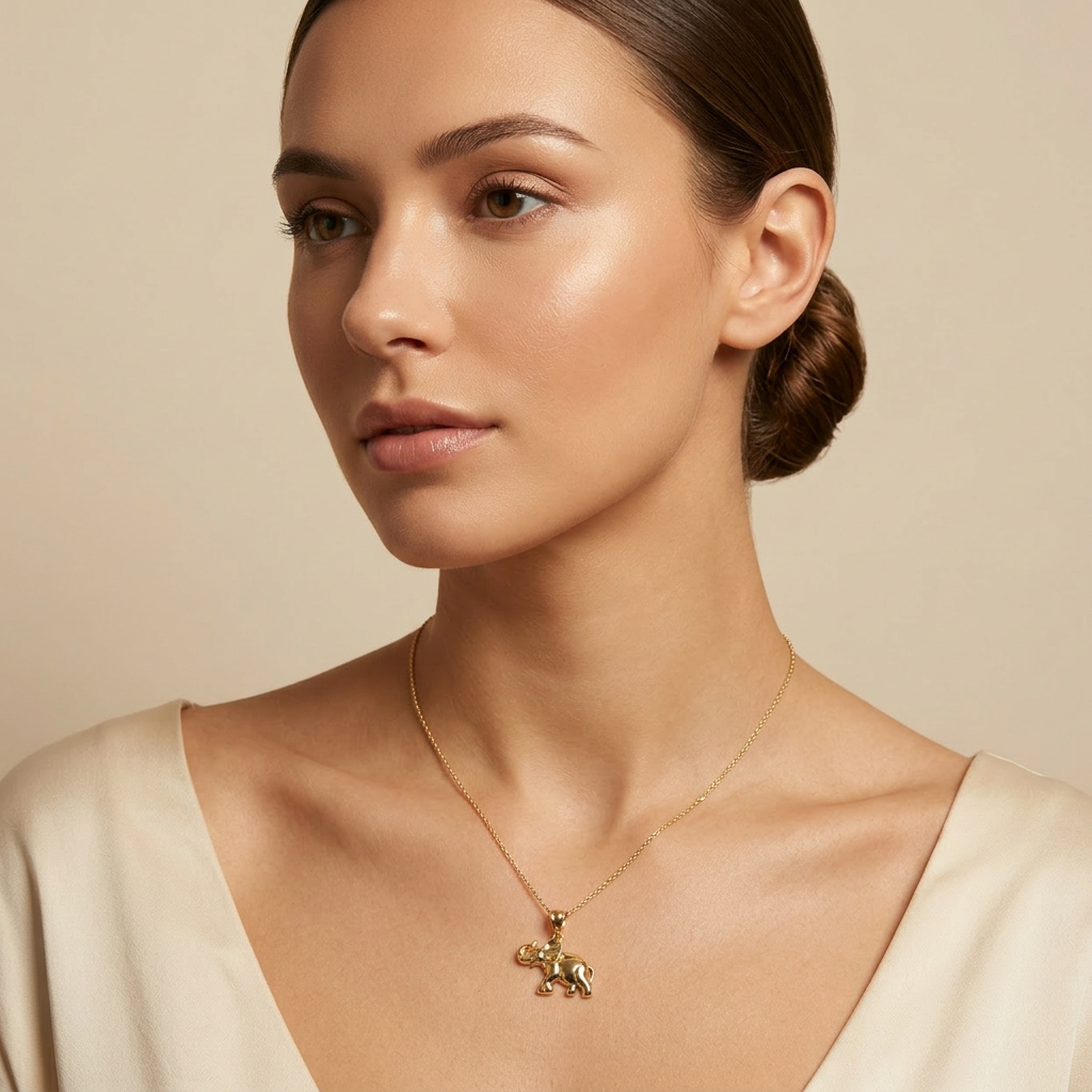 Dije de Oro 14k Elefante Fino de Diseño Brillante mod. 10792